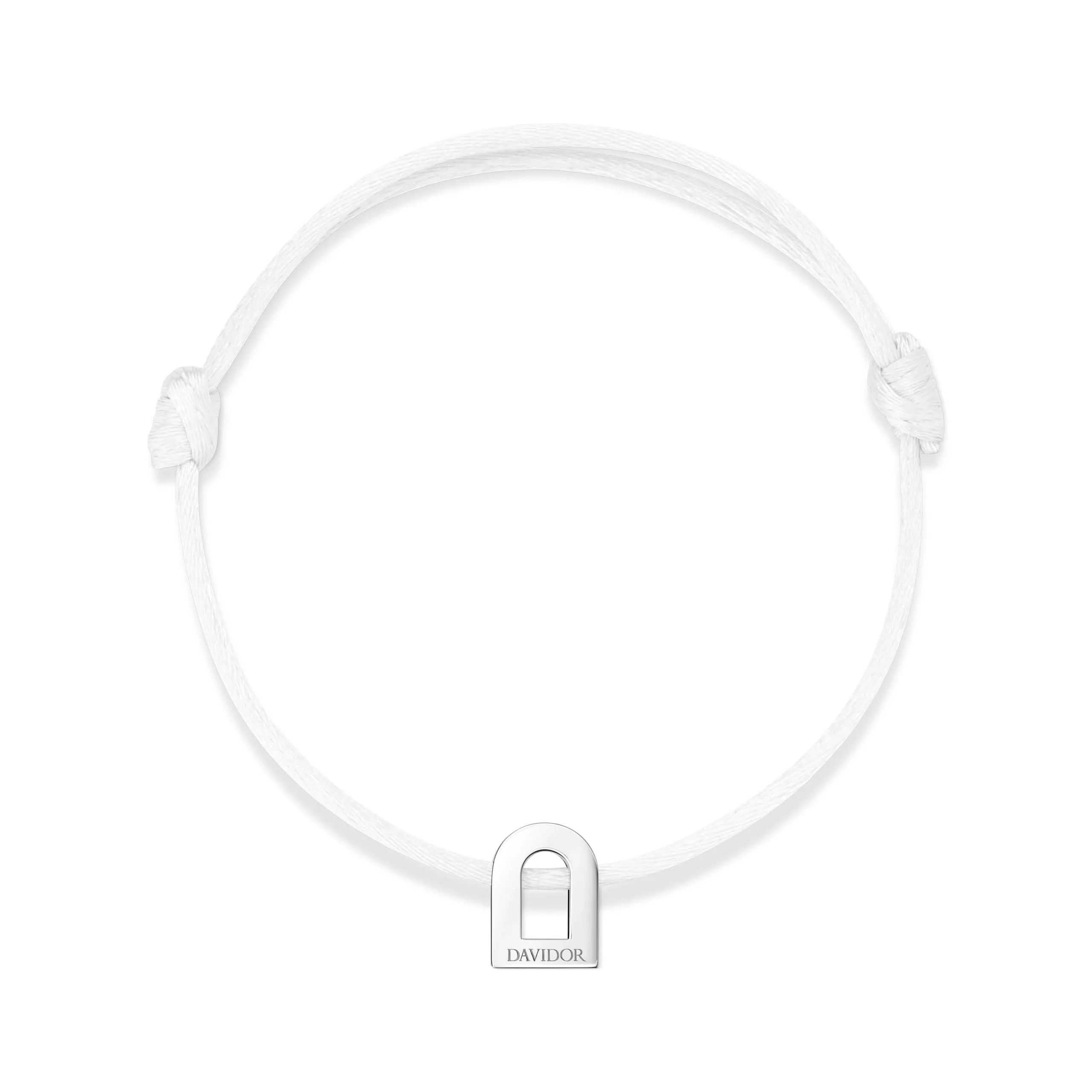 L'Arc Voyage Charm PM, Platinum on Silk Cord Bracelet