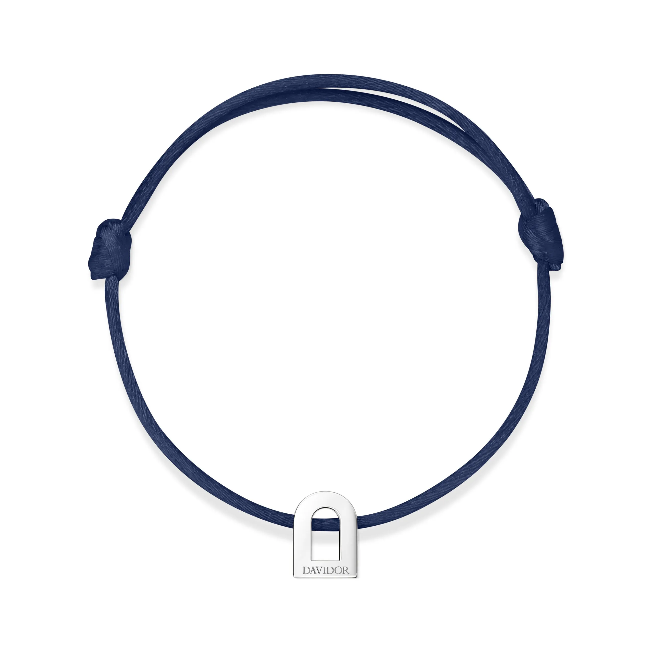 L'Arc Voyage Charm PM, Platinum on Silk Cord Bracelet
