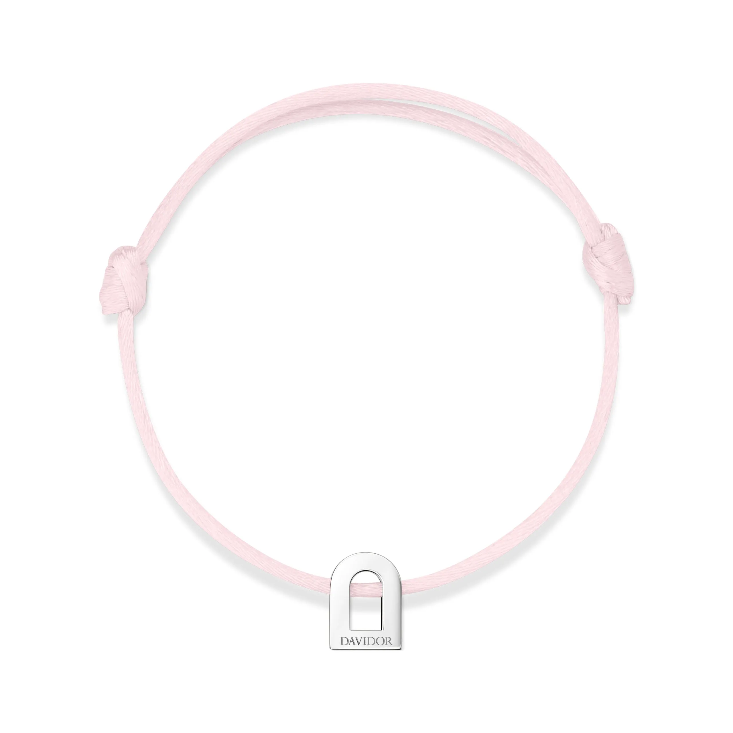 L'Arc Voyage Charm PM, Platinum on Silk Cord Bracelet