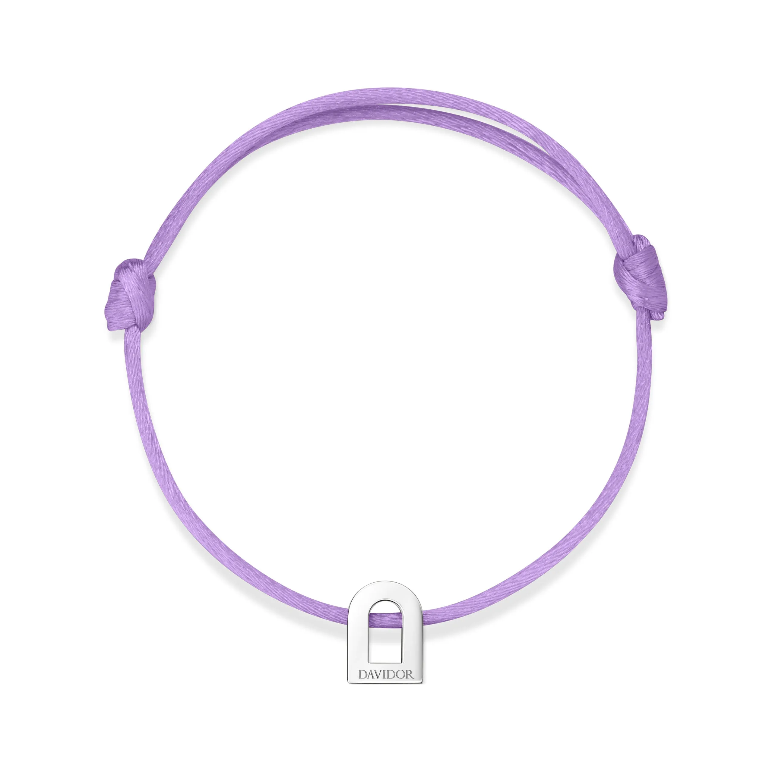 L'Arc Voyage Charm PM, Platinum on Silk Cord Bracelet