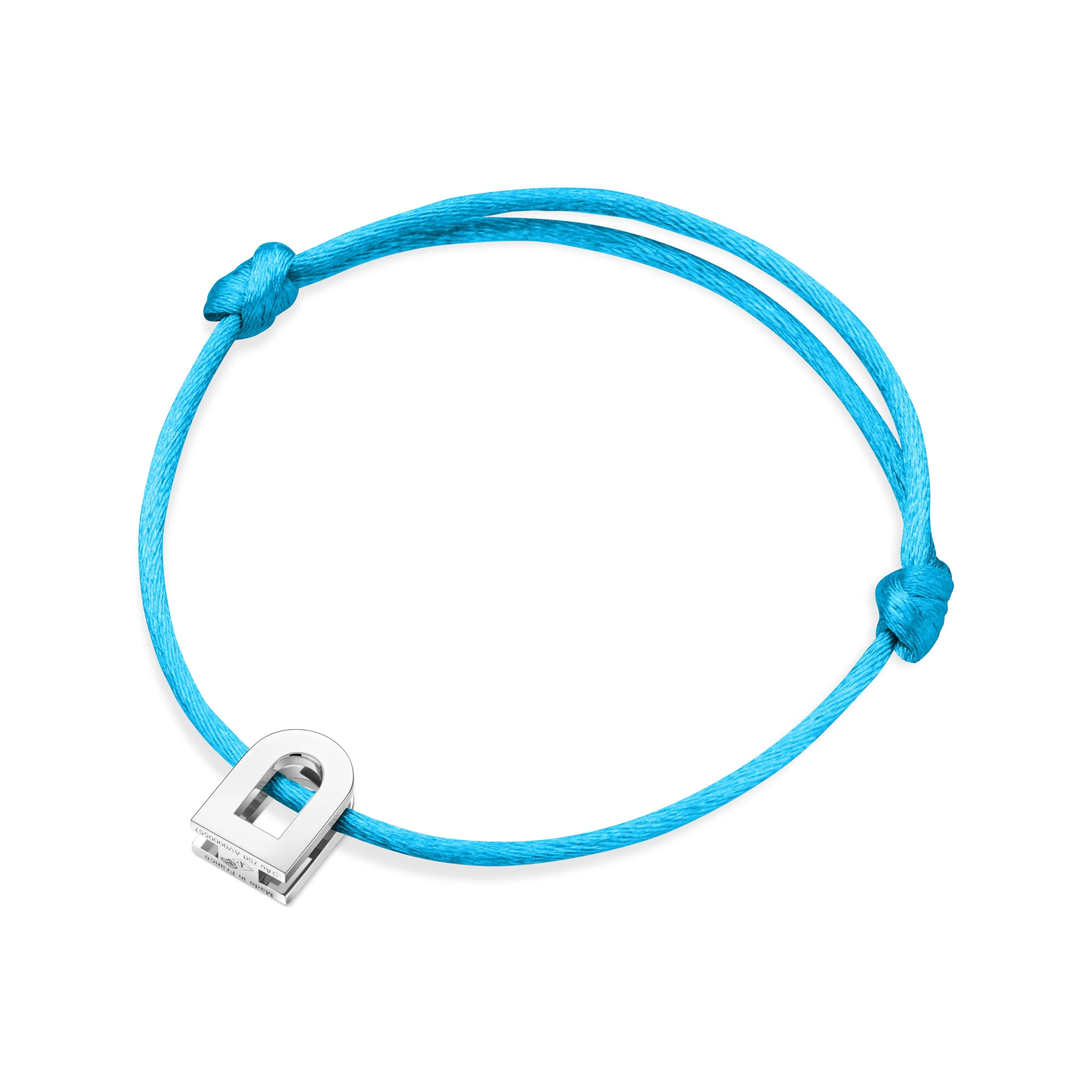 L'Arc Voyage Charm PM, Platinum on Silk Cord Bracelet