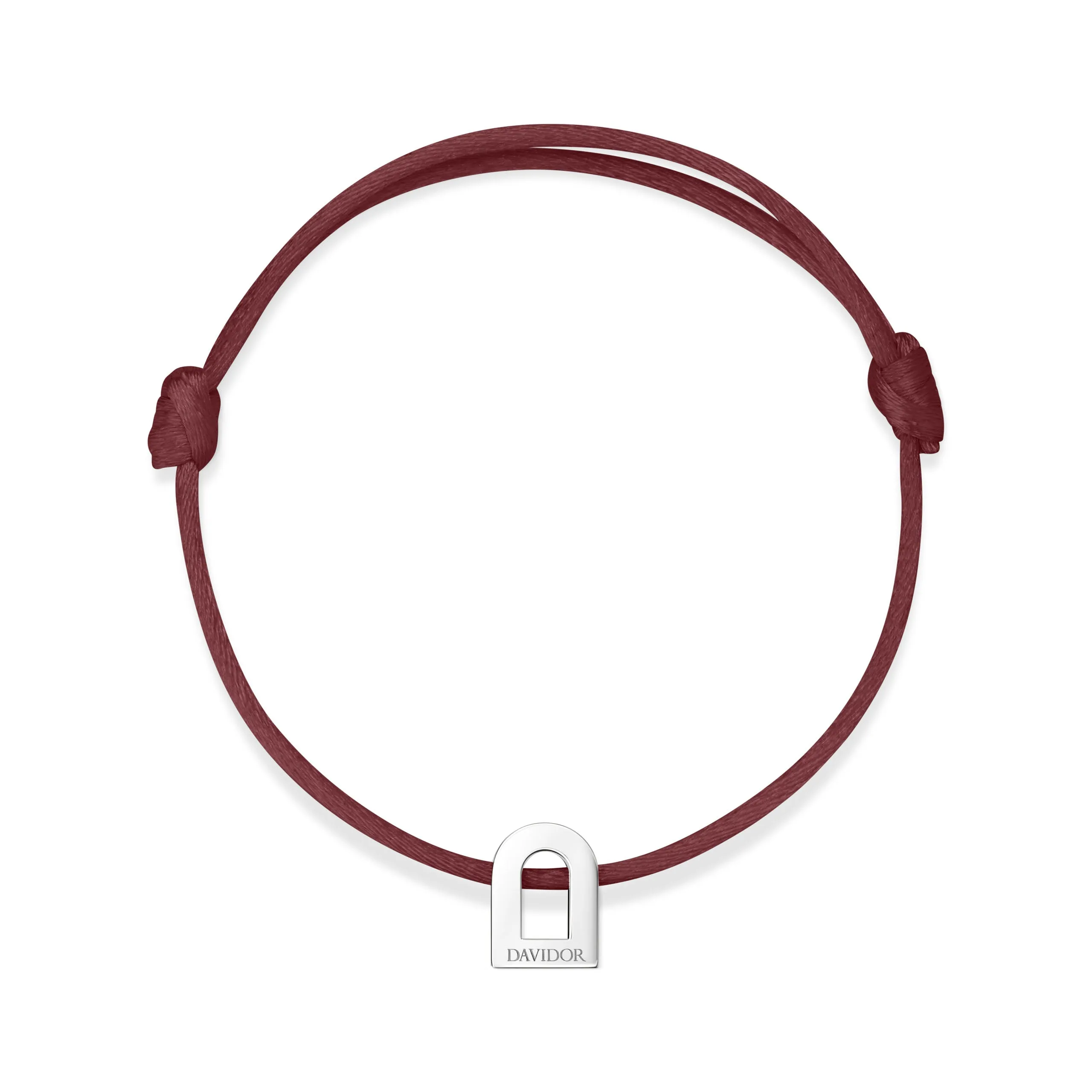 L'Arc Voyage Charm PM, Platinum on Silk Cord Bracelet