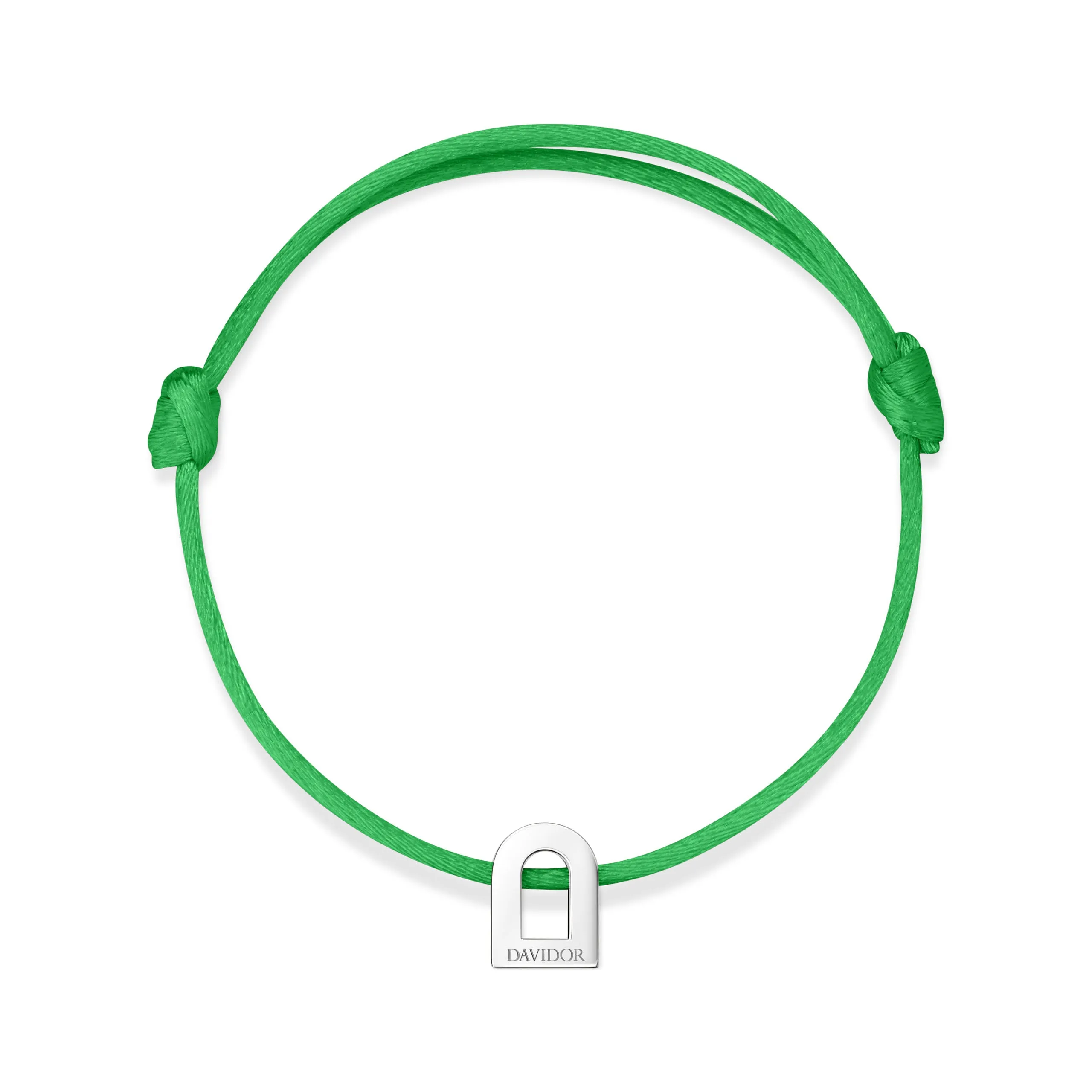 L'Arc Voyage Charm PM, Platinum on Silk Cord Bracelet