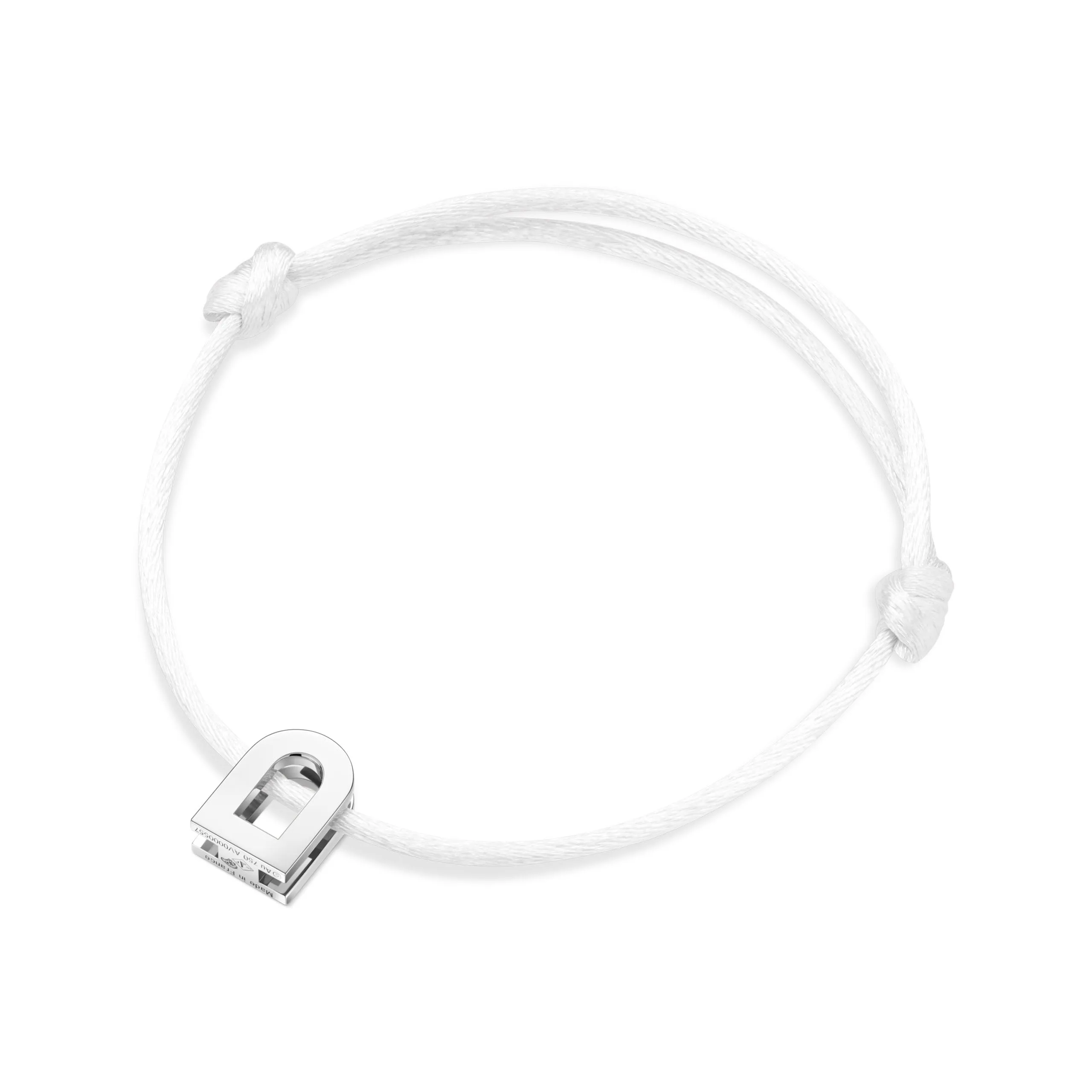 L'Arc Voyage Charm PM, Platinum on Silk Cord Bracelet