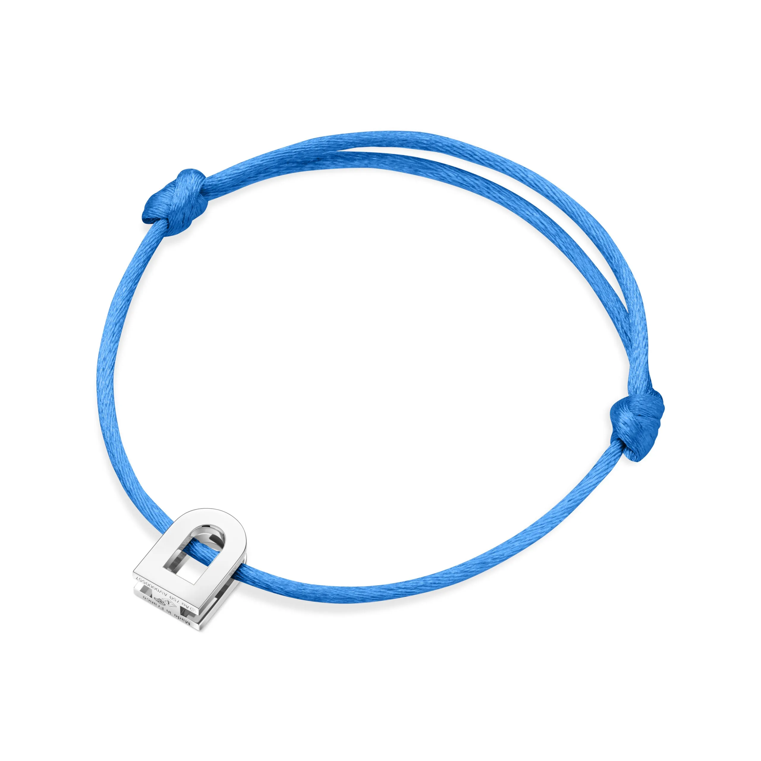 L'Arc Voyage Charm PM, Platinum on Silk Cord Bracelet
