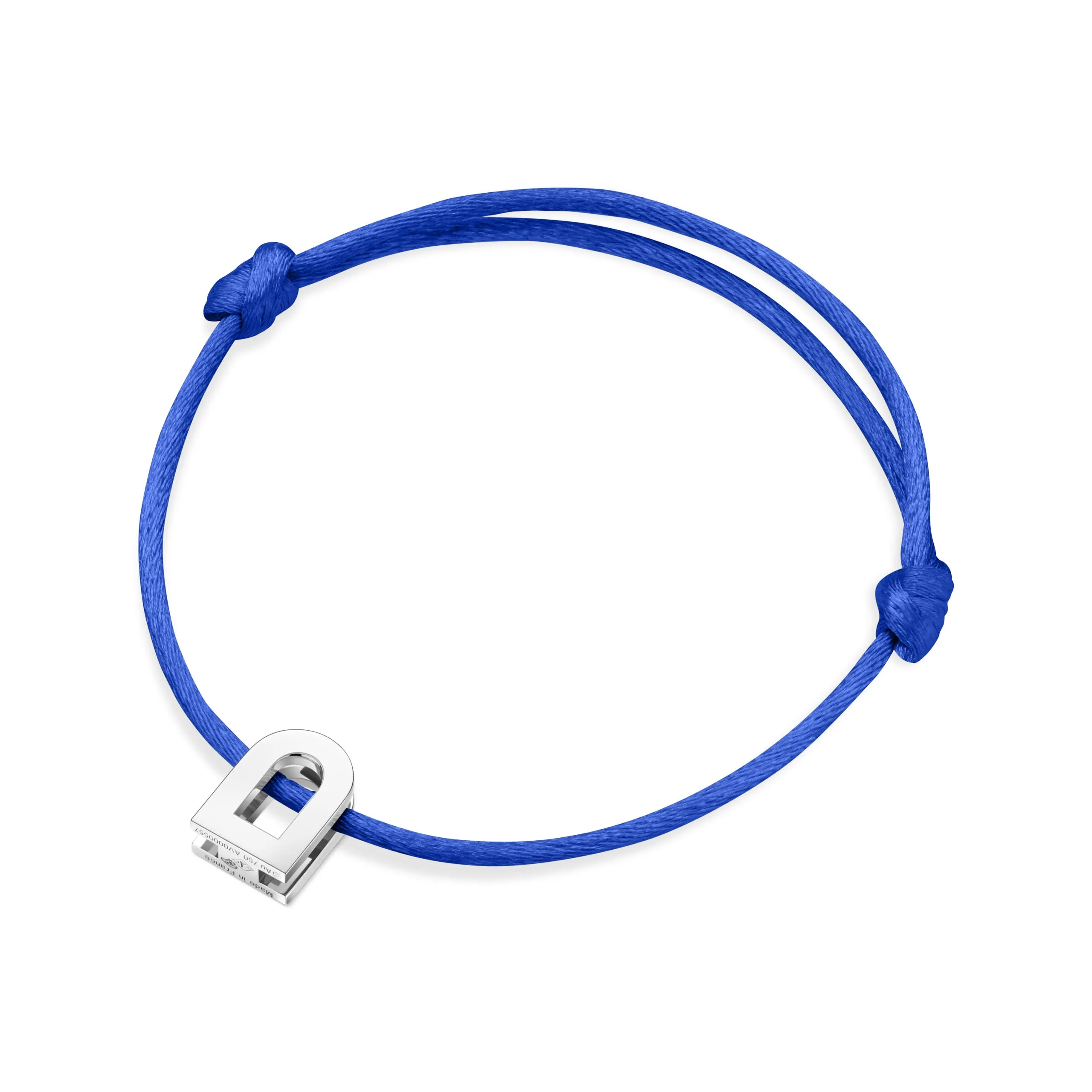 L'Arc Voyage Charm PM, Platinum on Silk Cord Bracelet