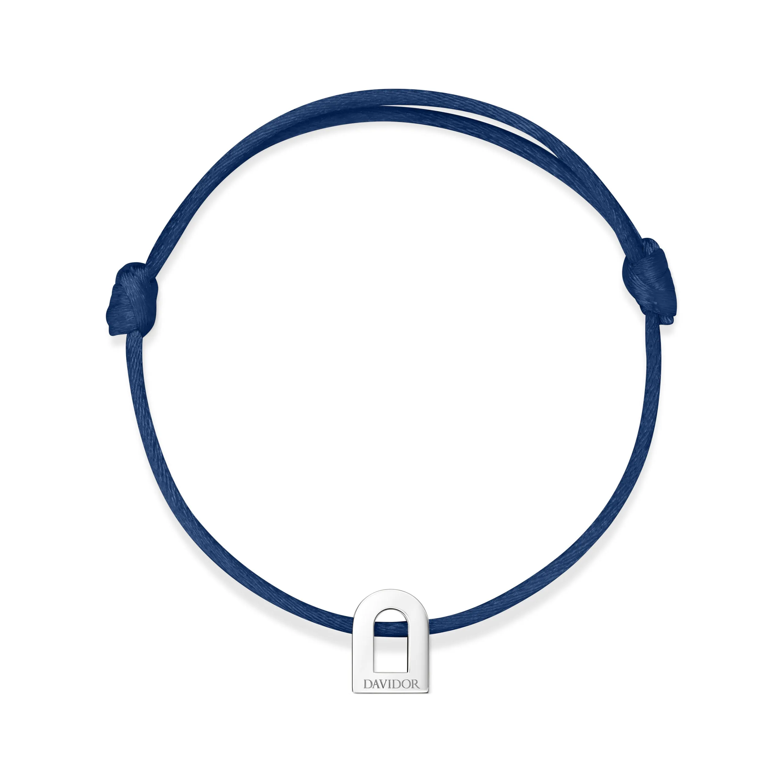 L'Arc Voyage Charm PM, Platinum on Silk Cord Bracelet