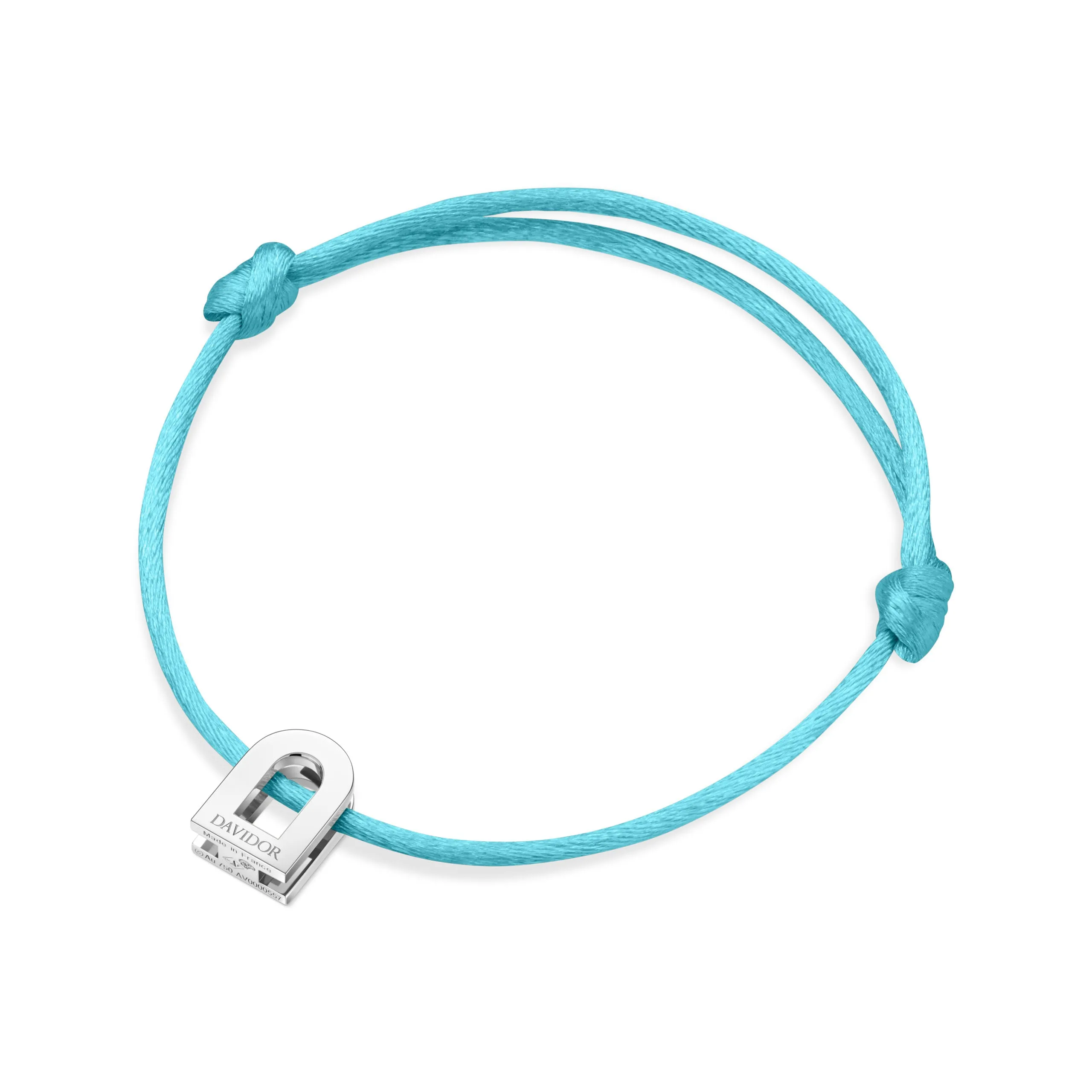 L'Arc Voyage Charm PM, Platinum on Silk Cord Bracelet
