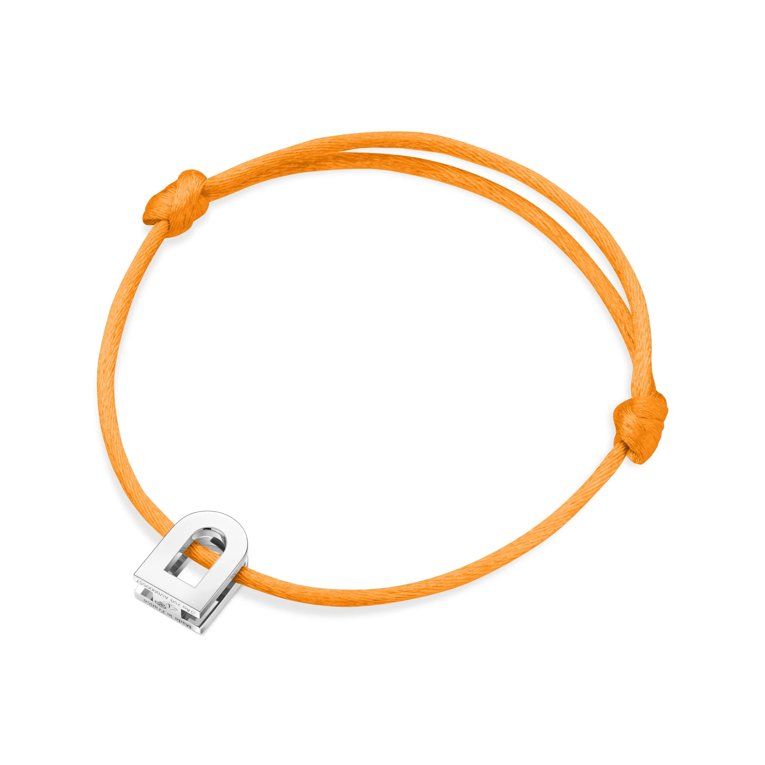 L'Arc Voyage Charm PM, Platinum on Silk Cord Bracelet
