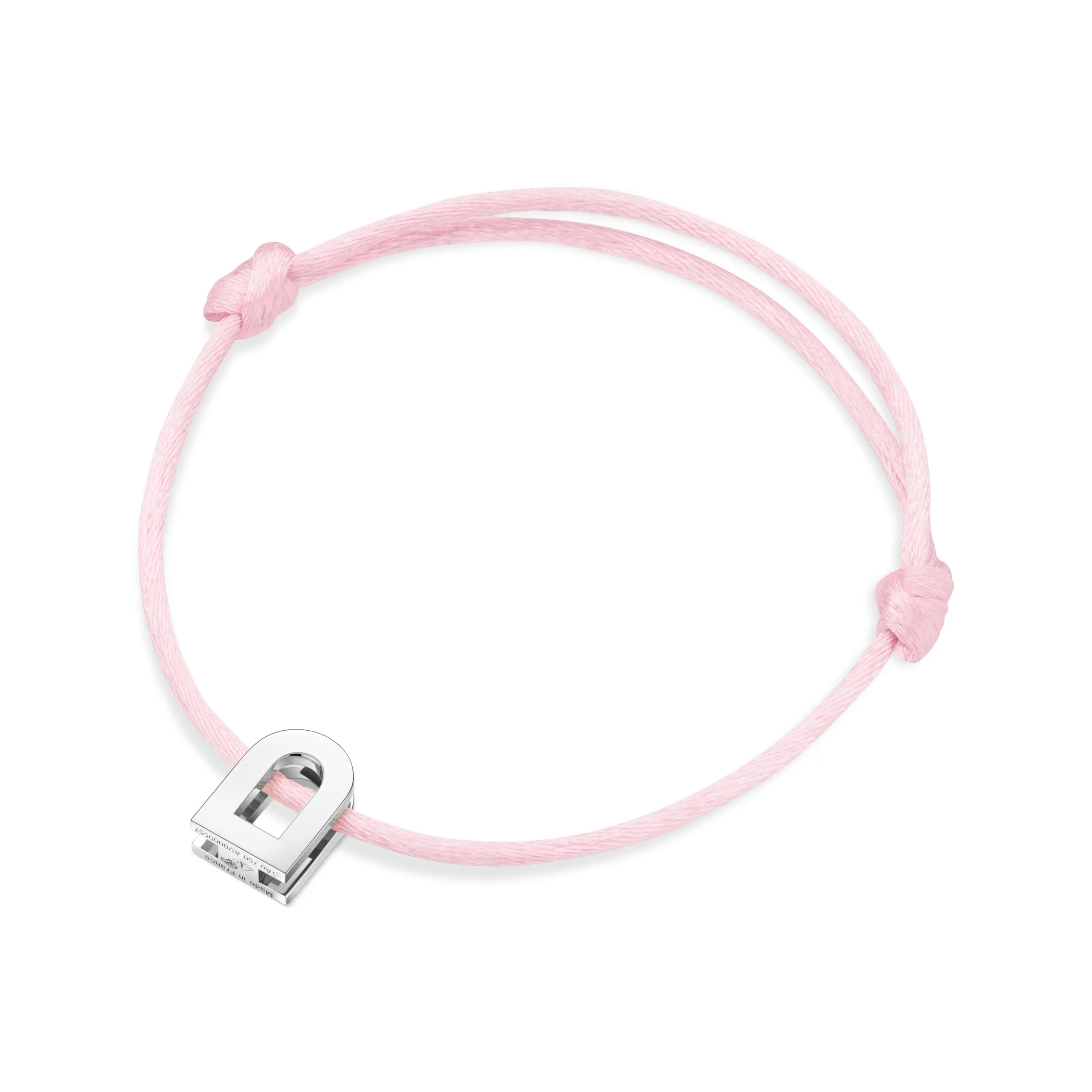 L'Arc Voyage Charm PM, Platinum on Silk Cord Bracelet