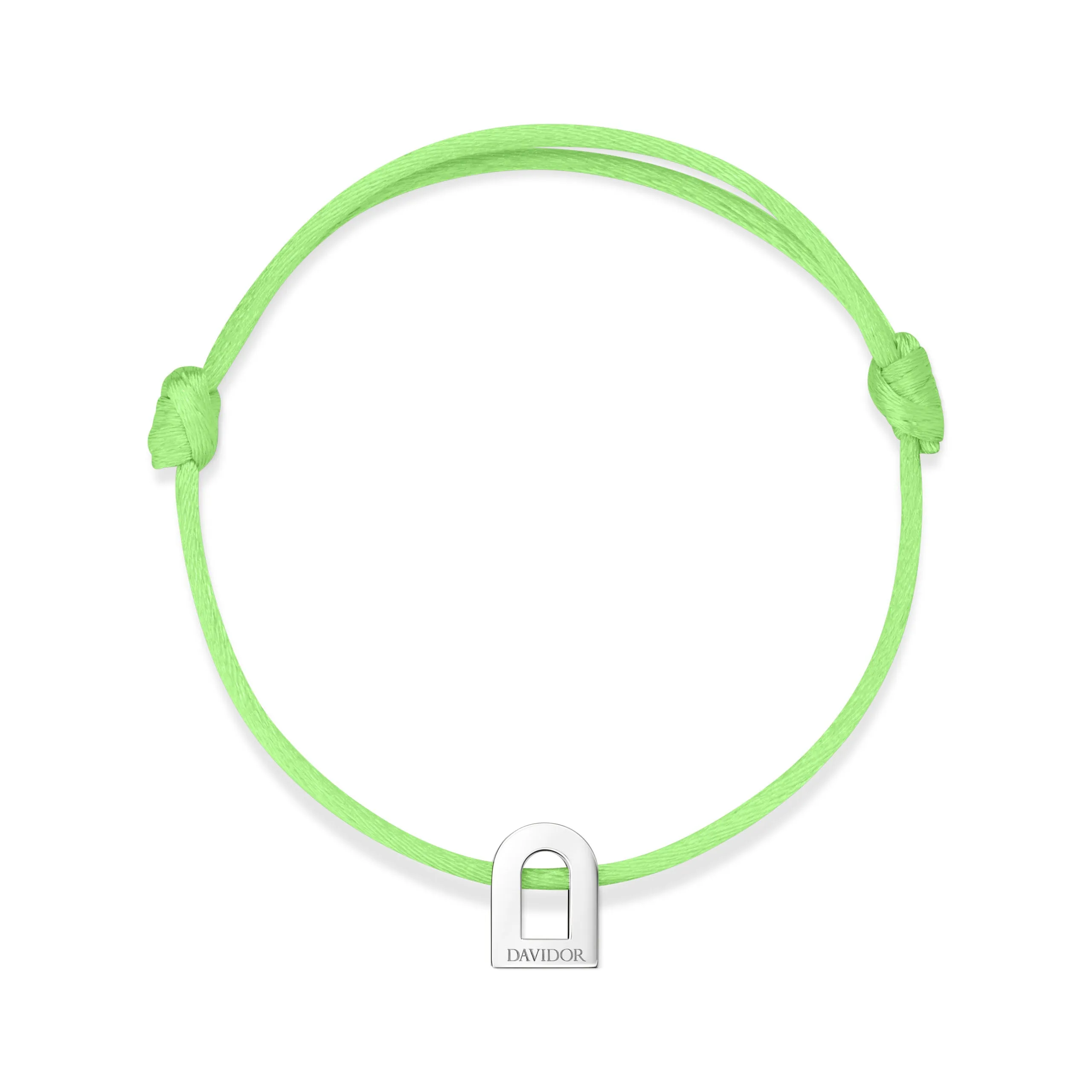 L'Arc Voyage Charm PM, Platinum on Silk Cord Bracelet