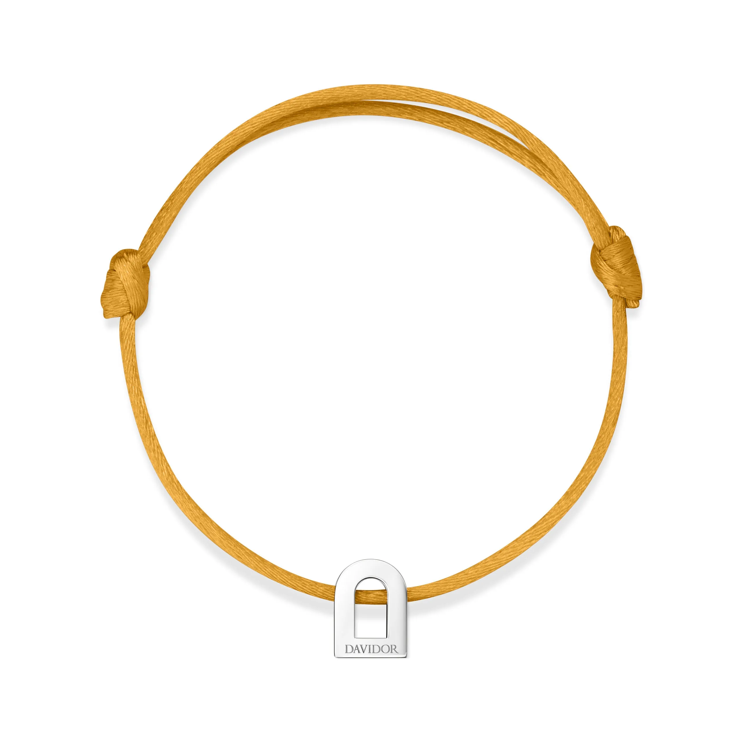 L'Arc Voyage Charm PM, Platinum on Silk Cord Bracelet