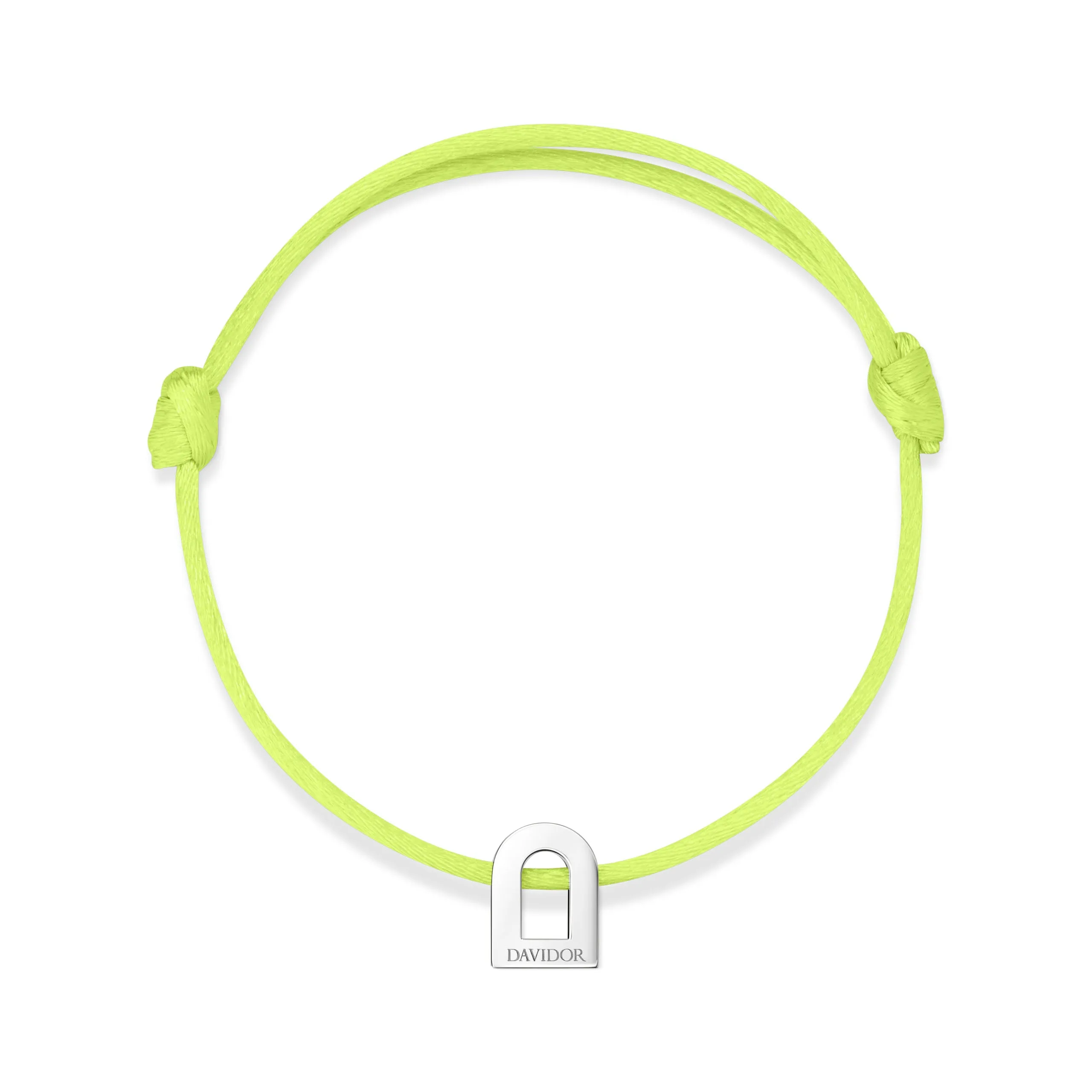 L'Arc Voyage Charm PM, Platinum on Silk Cord Bracelet