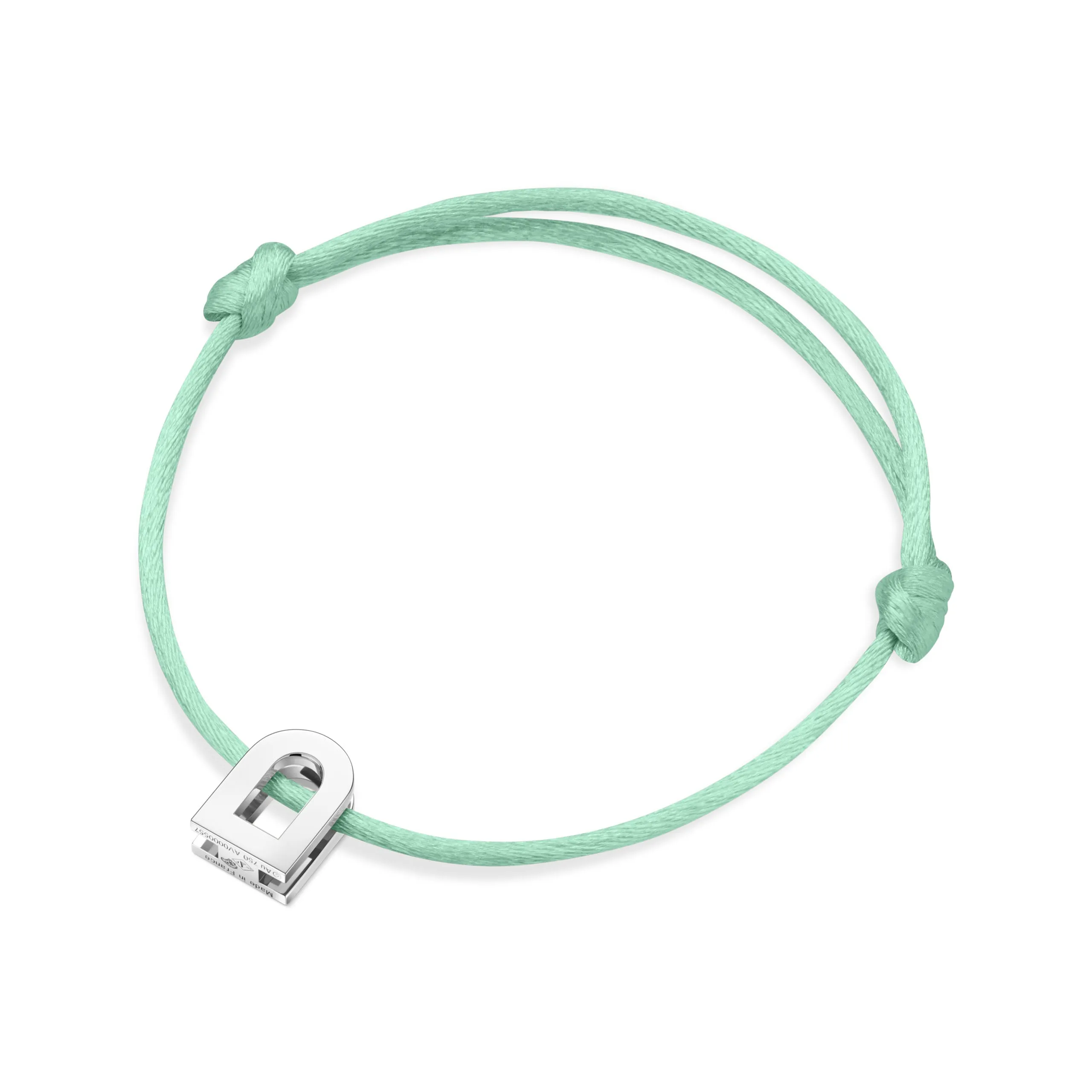 L'Arc Voyage Charm PM, Platinum on Silk Cord Bracelet
