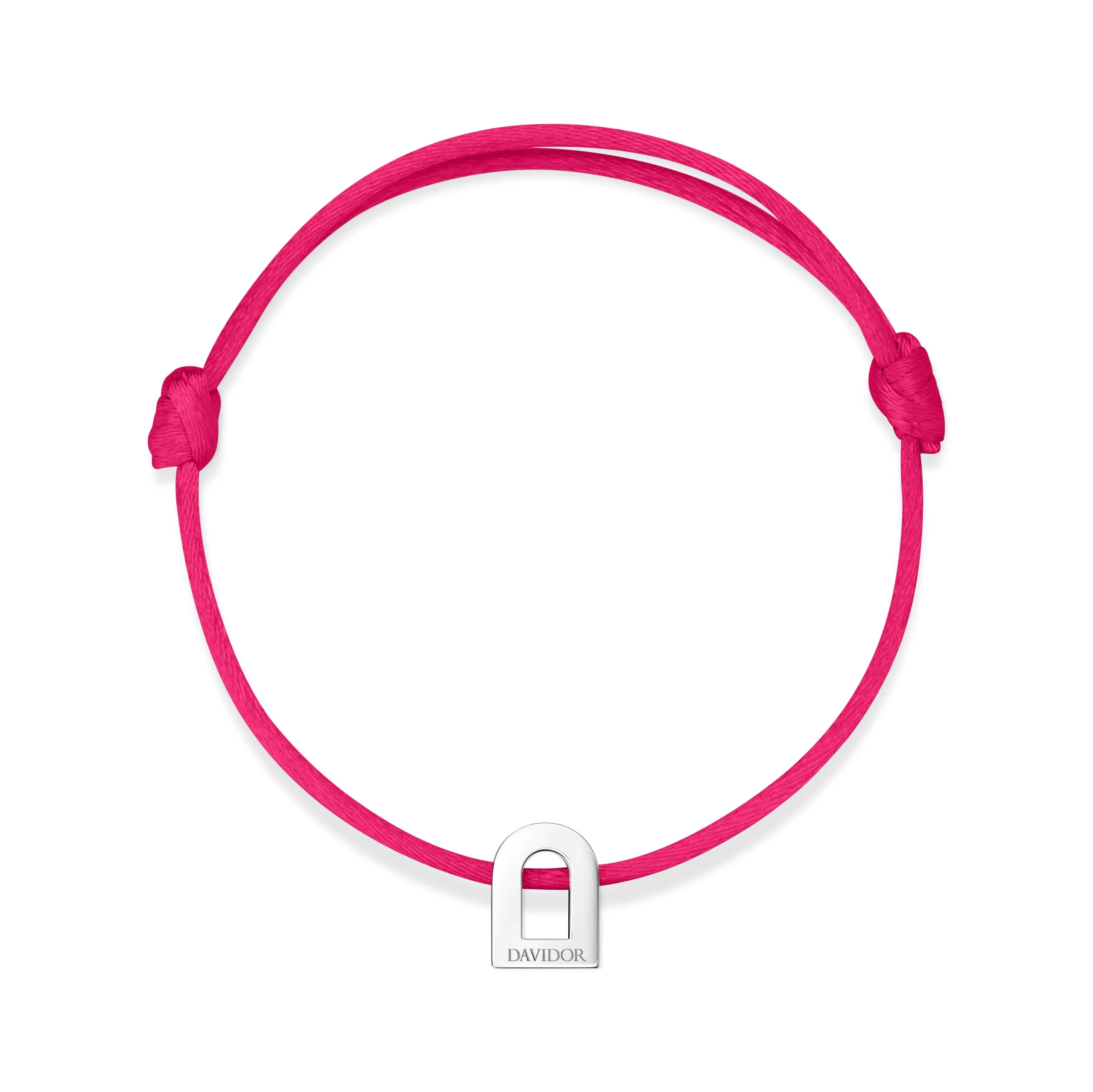 L'Arc Voyage Charm PM, Platinum on Silk Cord Bracelet