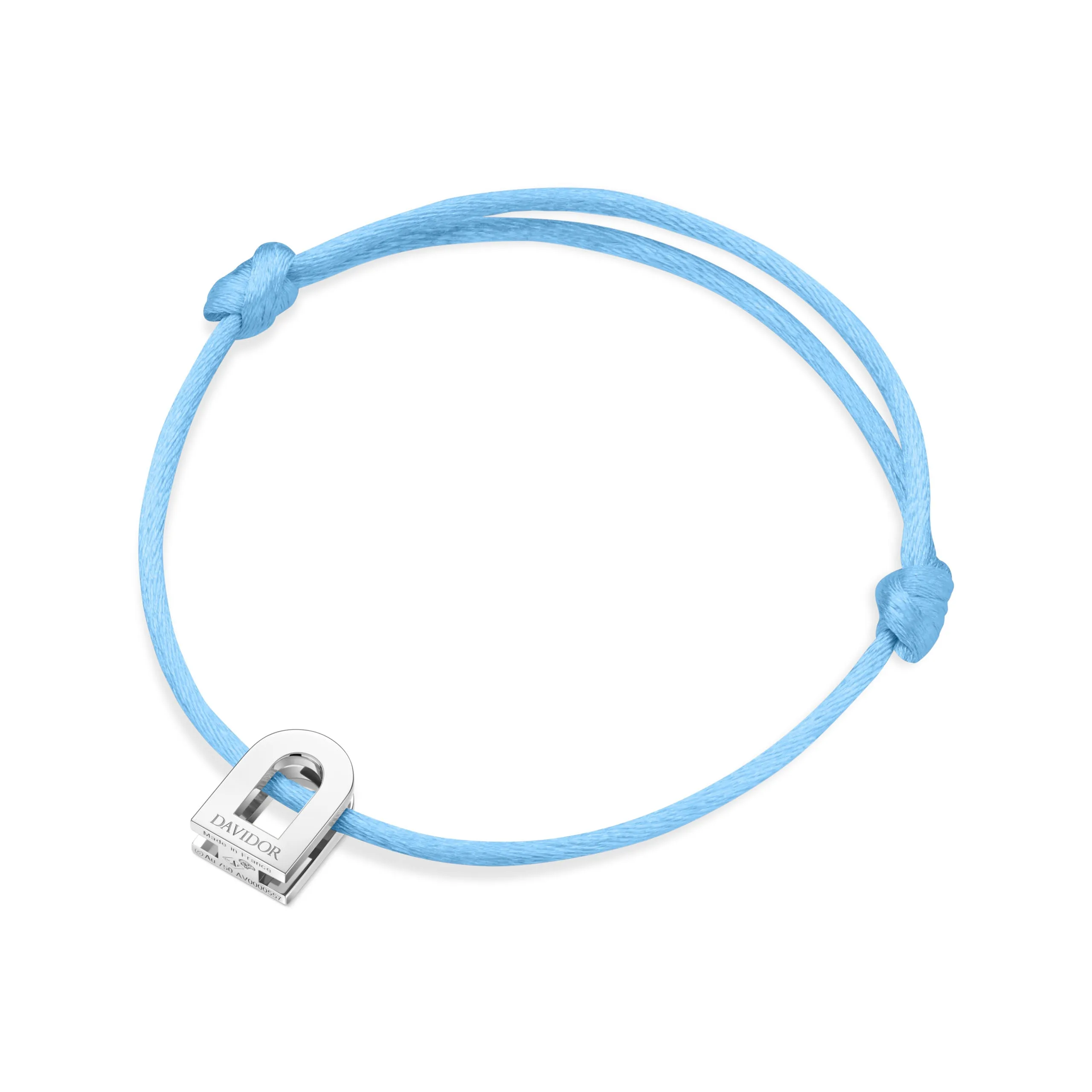 L'Arc Voyage Charm PM, Platinum on Silk Cord Bracelet