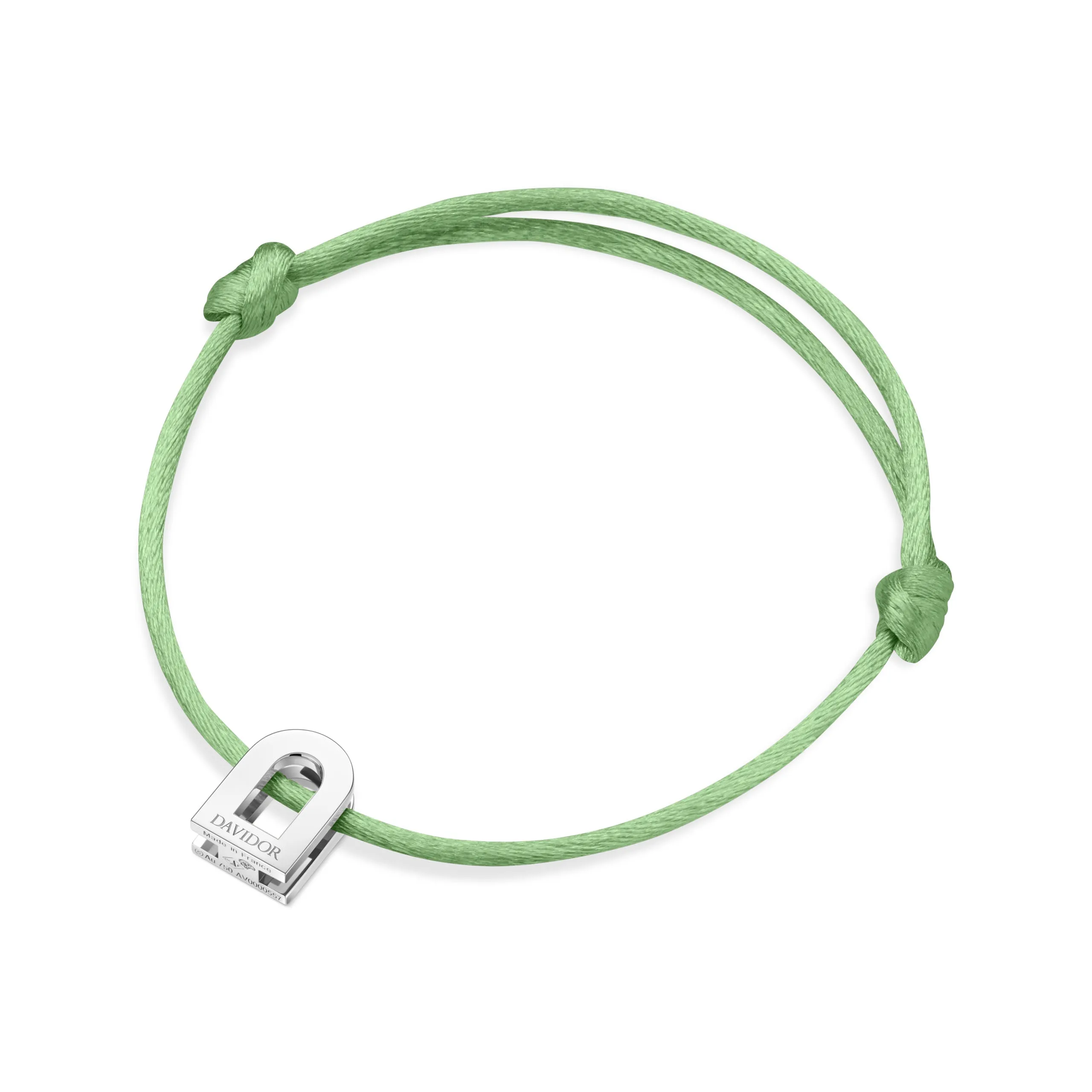 L'Arc Voyage Charm PM, Platinum on Silk Cord Bracelet
