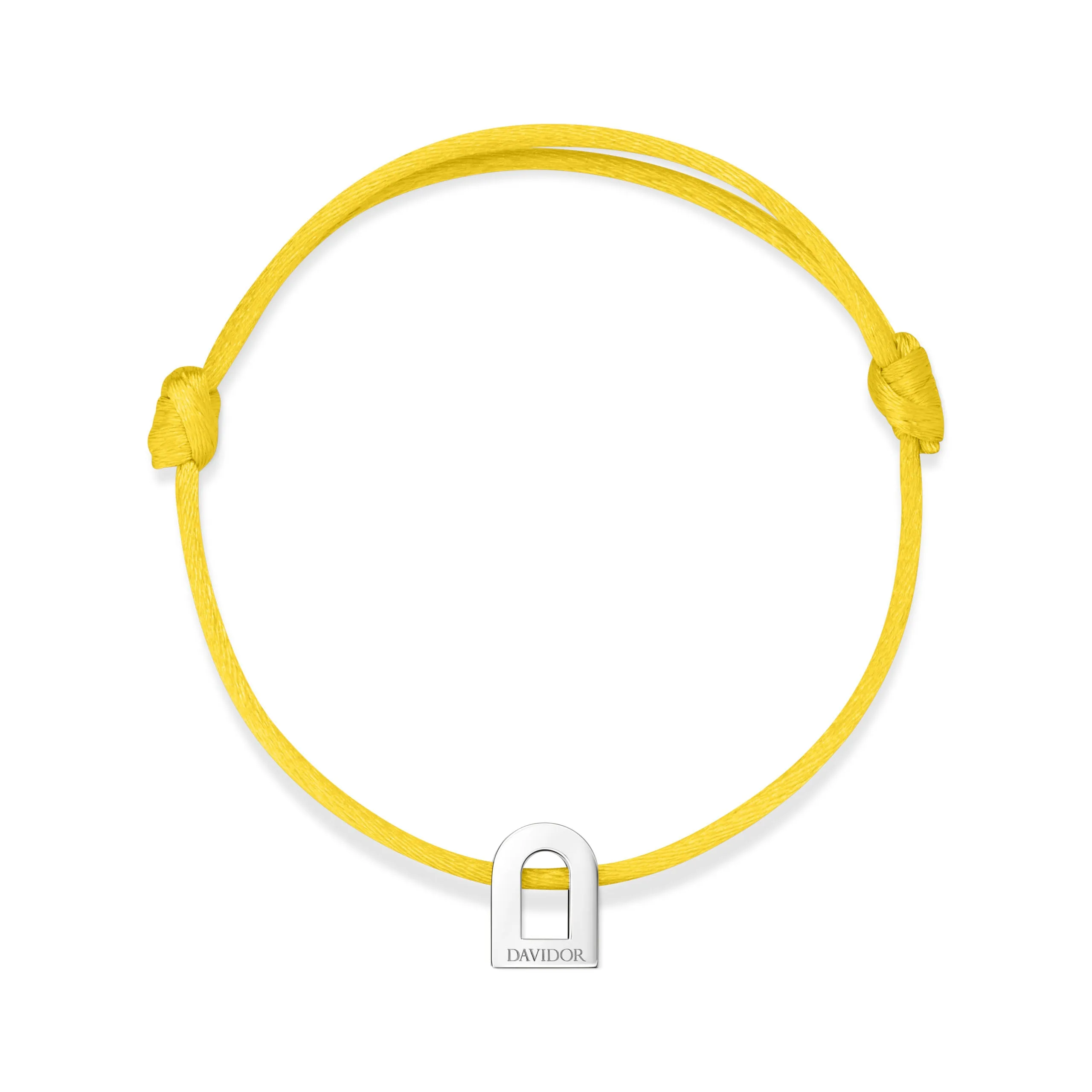 L'Arc Voyage Charm PM, Platinum on Silk Cord Bracelet