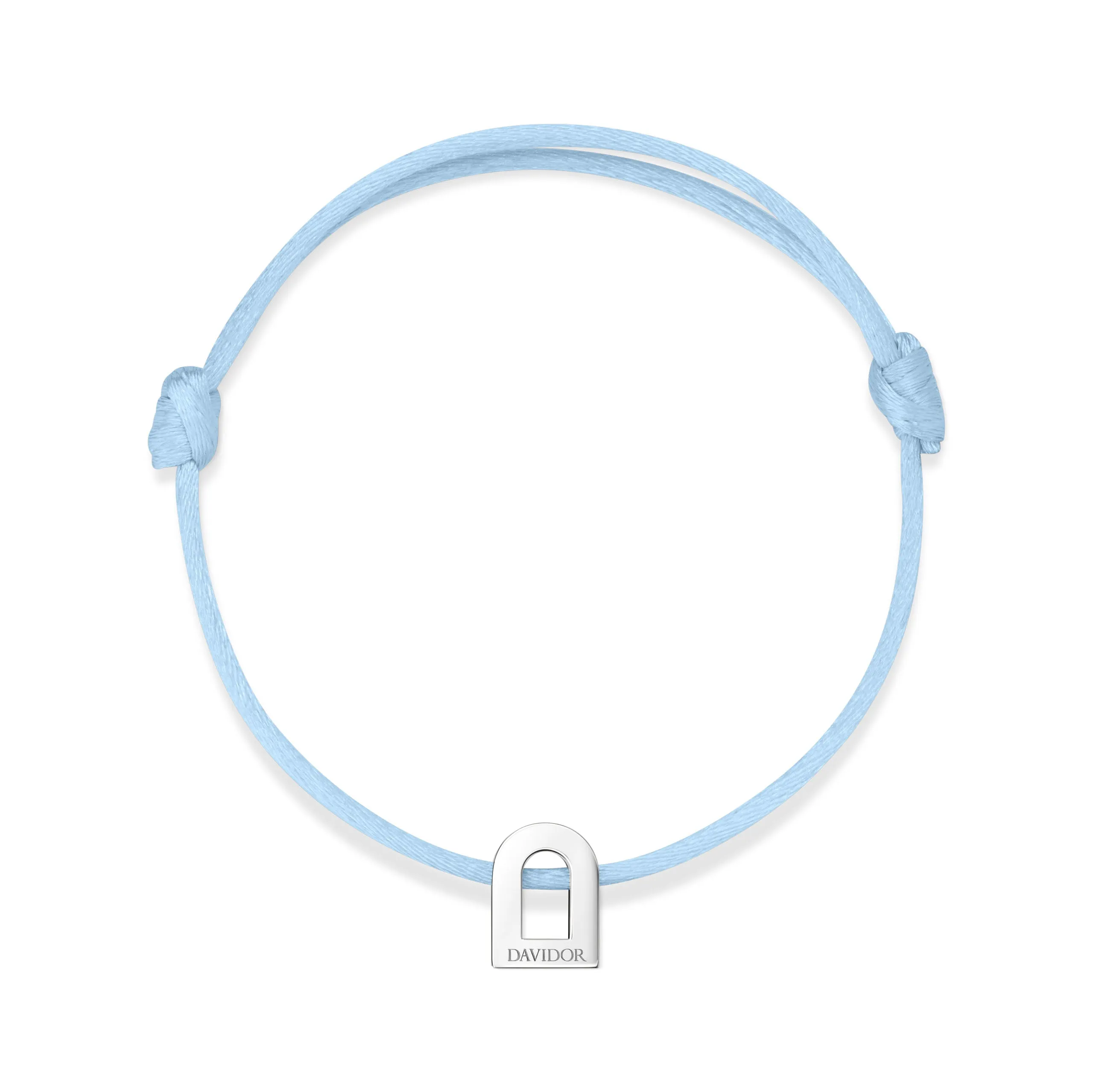 L'Arc Voyage Charm PM, Platinum on Silk Cord Bracelet