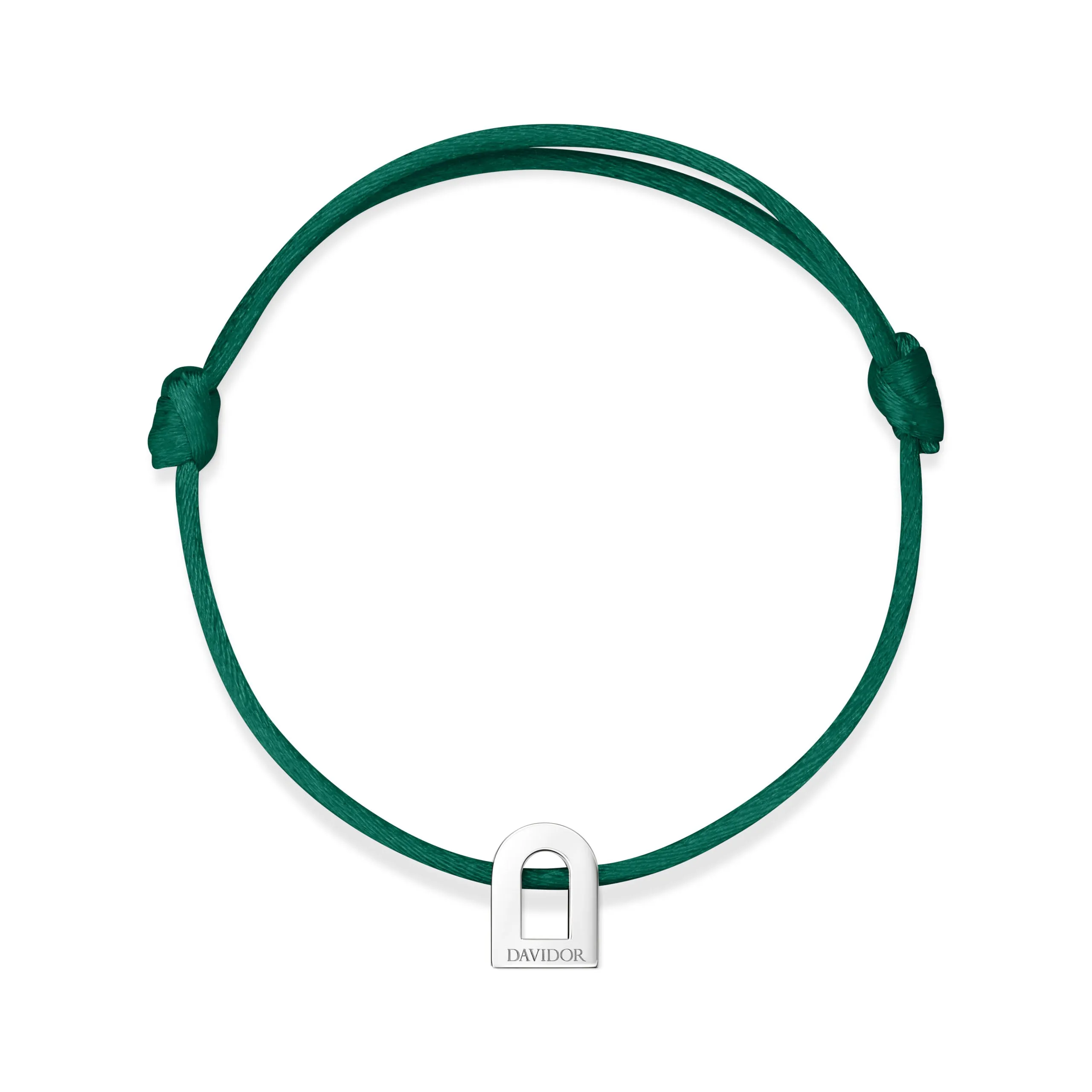 L'Arc Voyage Charm PM, Platinum on Silk Cord Bracelet
