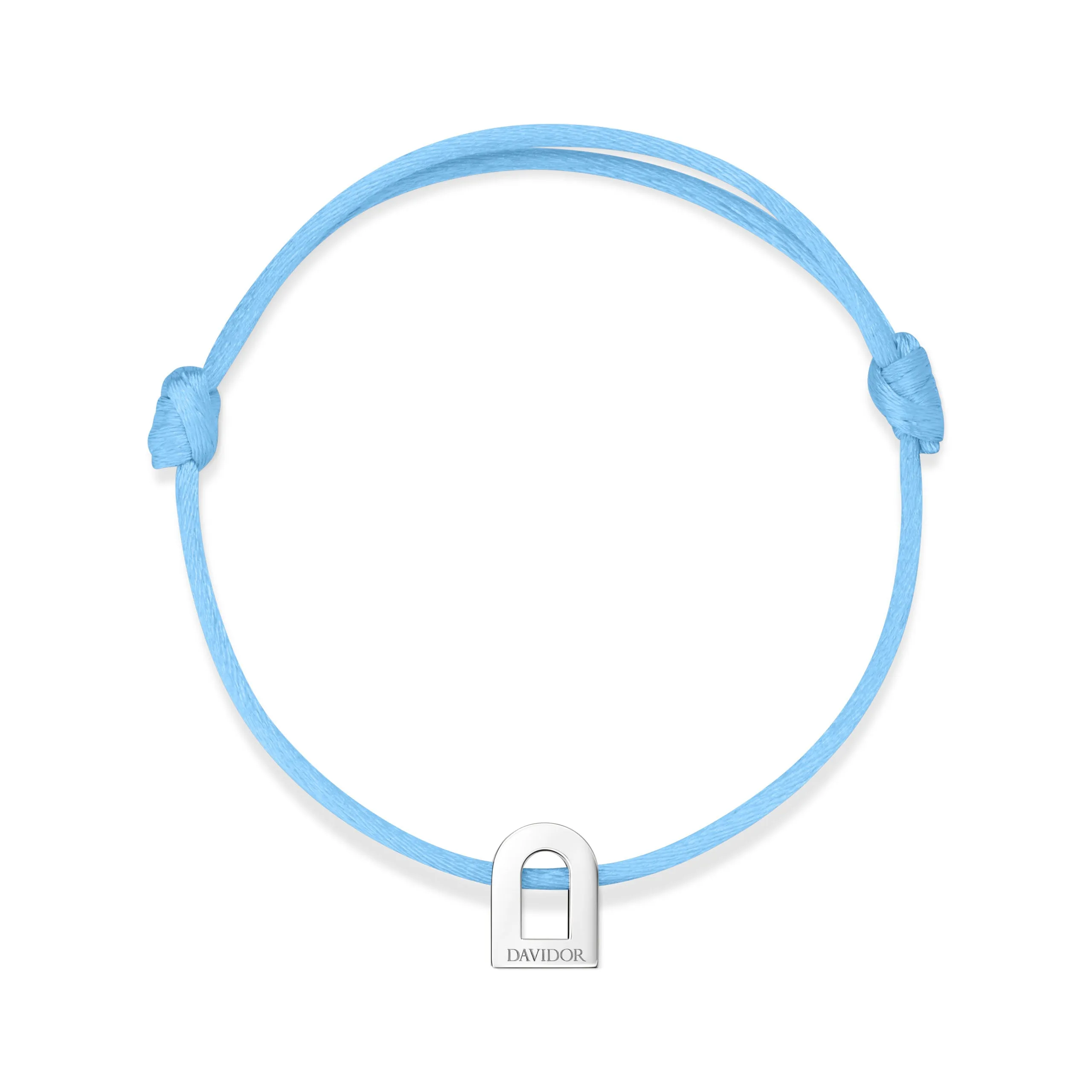 L'Arc Voyage Charm PM, Platinum on Silk Cord Bracelet