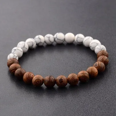 Lava Stone Men Bracelet Natural Moonstone Bead