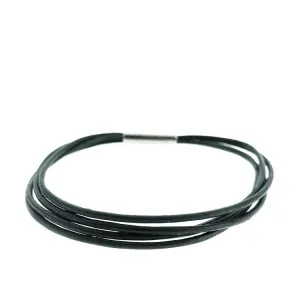 Leather Bracelet  Mat Black