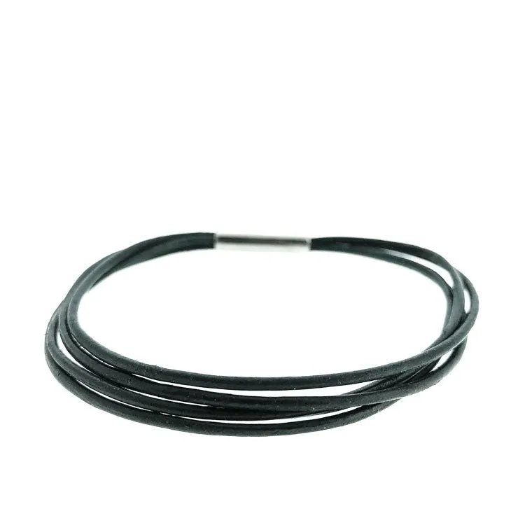Leather Bracelet  Mat Black