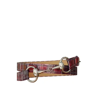 Leather Bracelets with Horsebit "Red"
