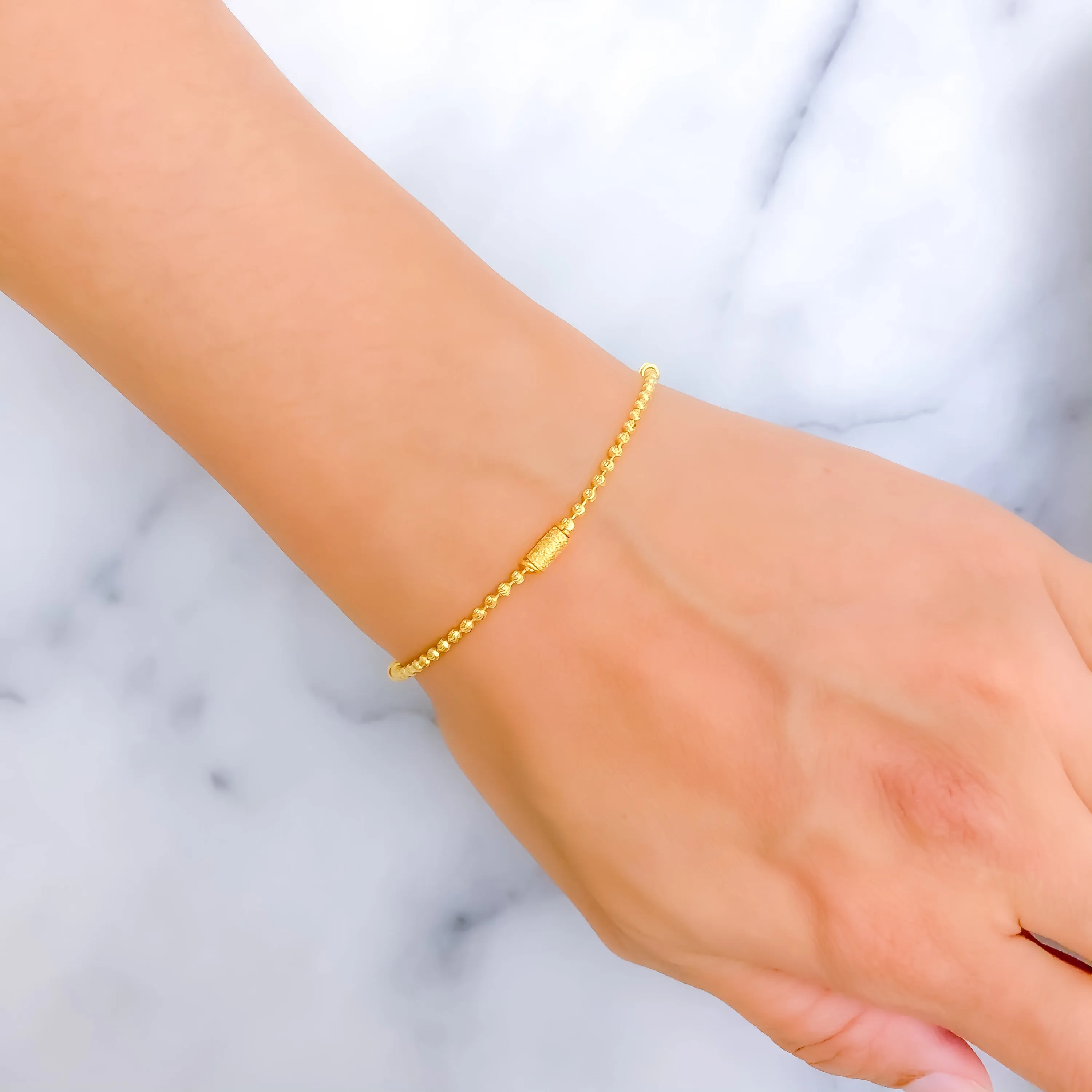 Lightweight Ethereal 22K Gold Bracelet