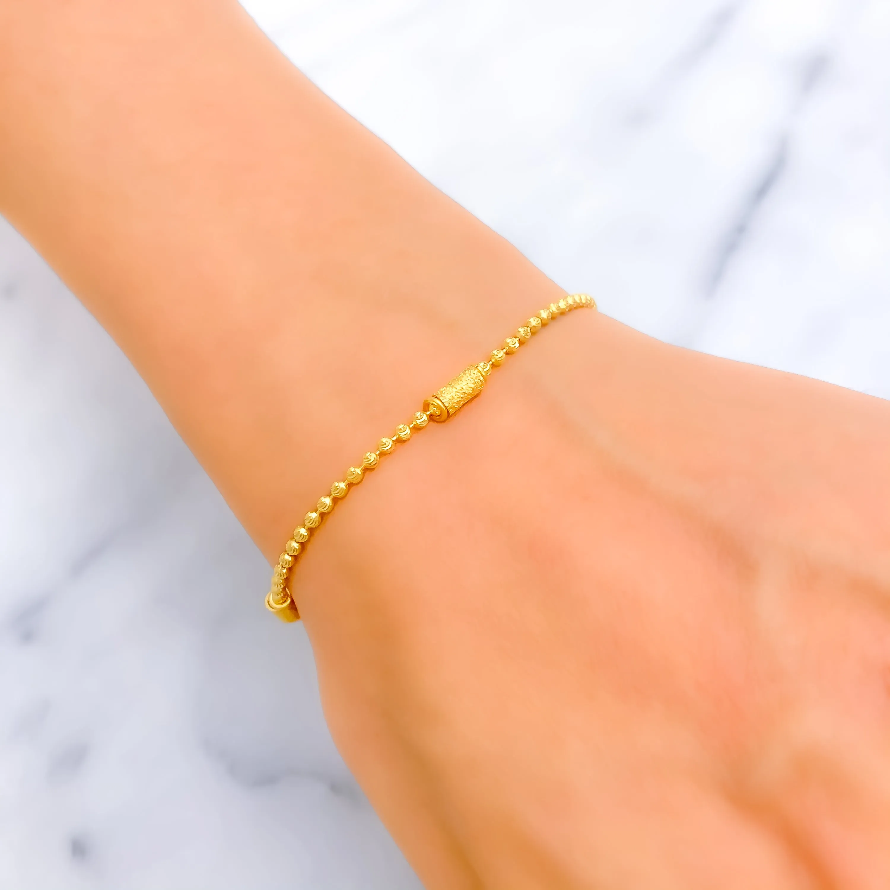 Lightweight Ethereal 22K Gold Bracelet