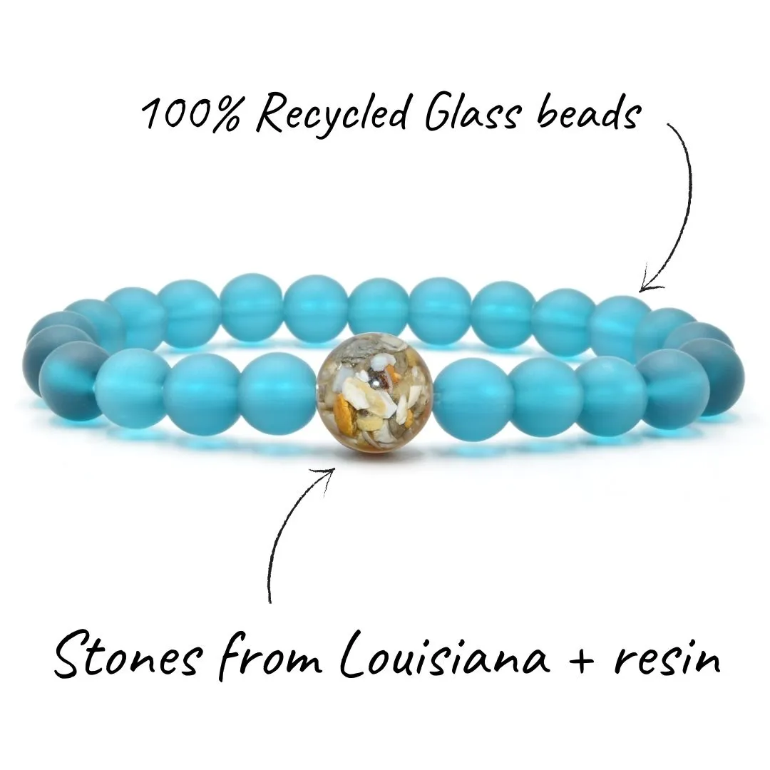 Louisiana Stones   Peacock Blue Glass