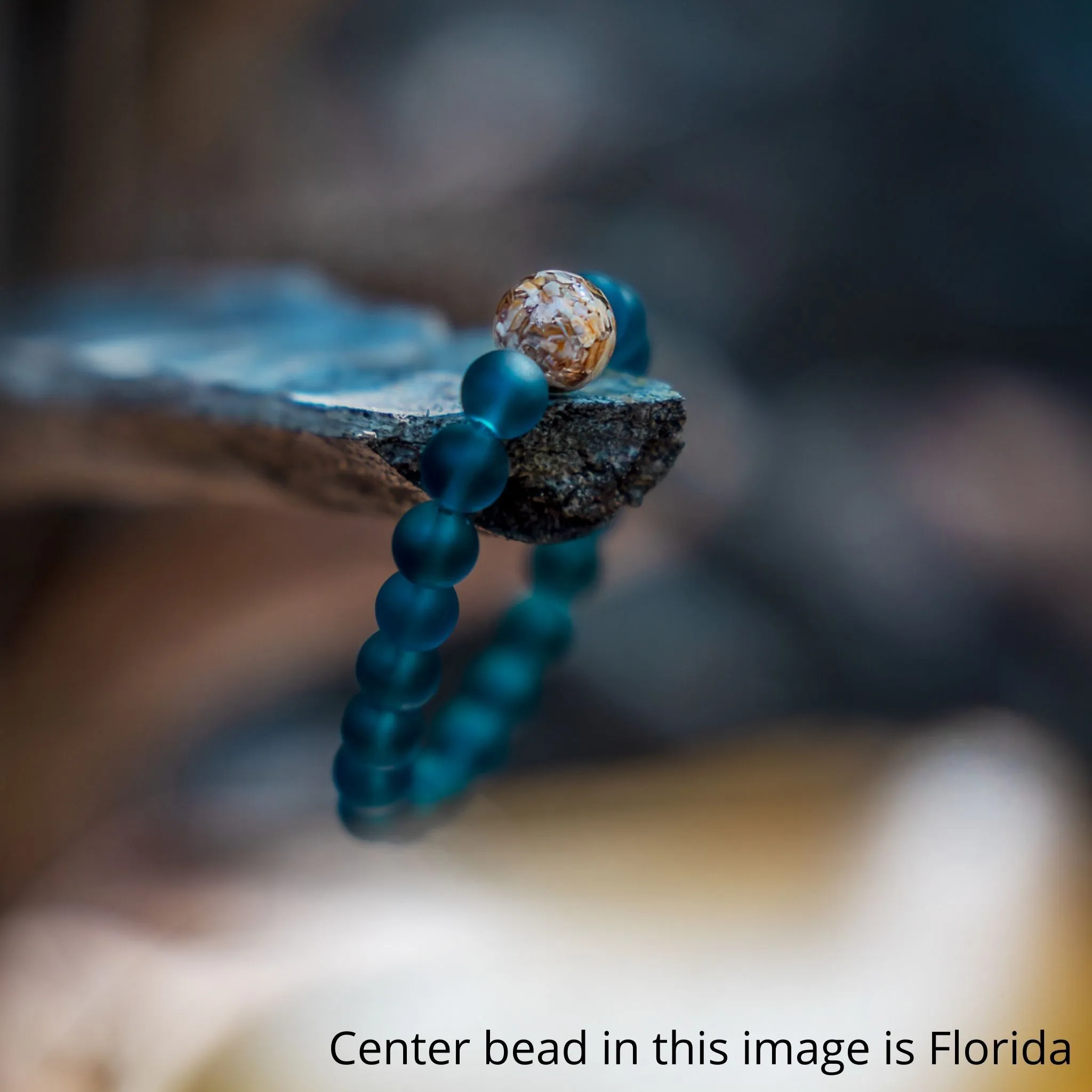 Louisiana Stones   Peacock Blue Glass