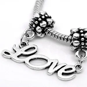 Love Dangle European Bead Compatible for Most European Snake Chain Bracelet