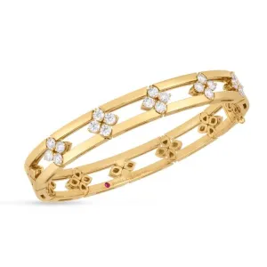 Love In Verona 18K Yellow Gold Diamond Open Frame Bangle Bracelet