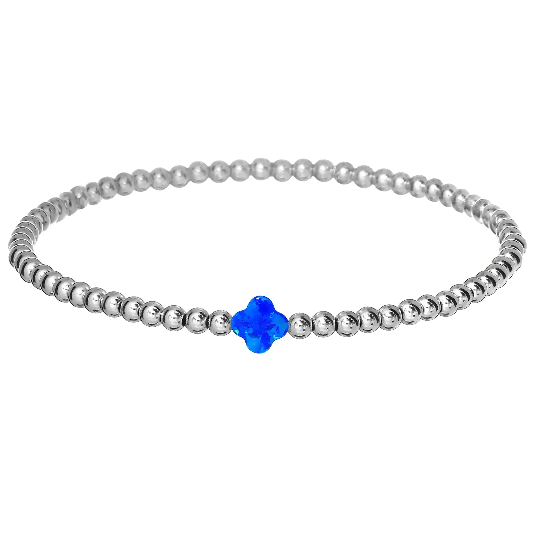 LUCKY CLOVER | Opal Charm and 14K Gold Filled Beads Bracelet - Small