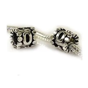 Lucky Number 0 Charm Beads Compatible with European Snake Chain Charm Bracelet