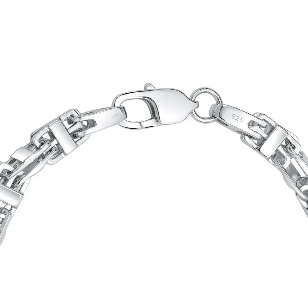 Magnum Cage Chain Men's Bracelet 6 mm Real 925 Sterling Silver