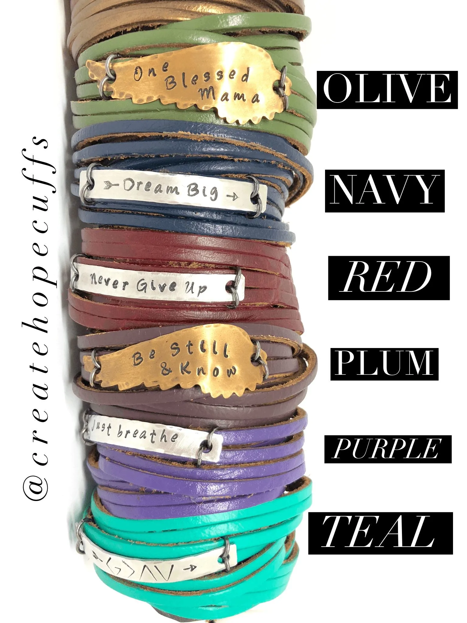 MAMA TRIED Leather Double Wrap | Silver Bar Bracelet | Adjustable