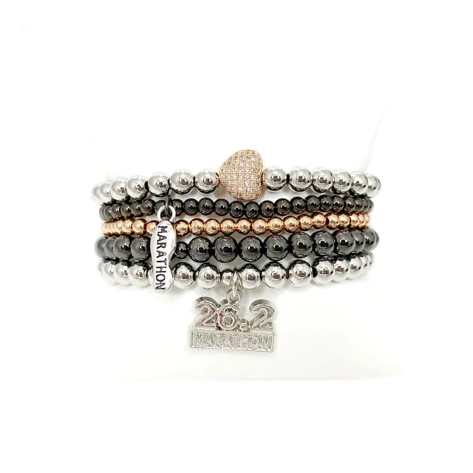Marathon 26.2 Stack Of Beaded Bracelets