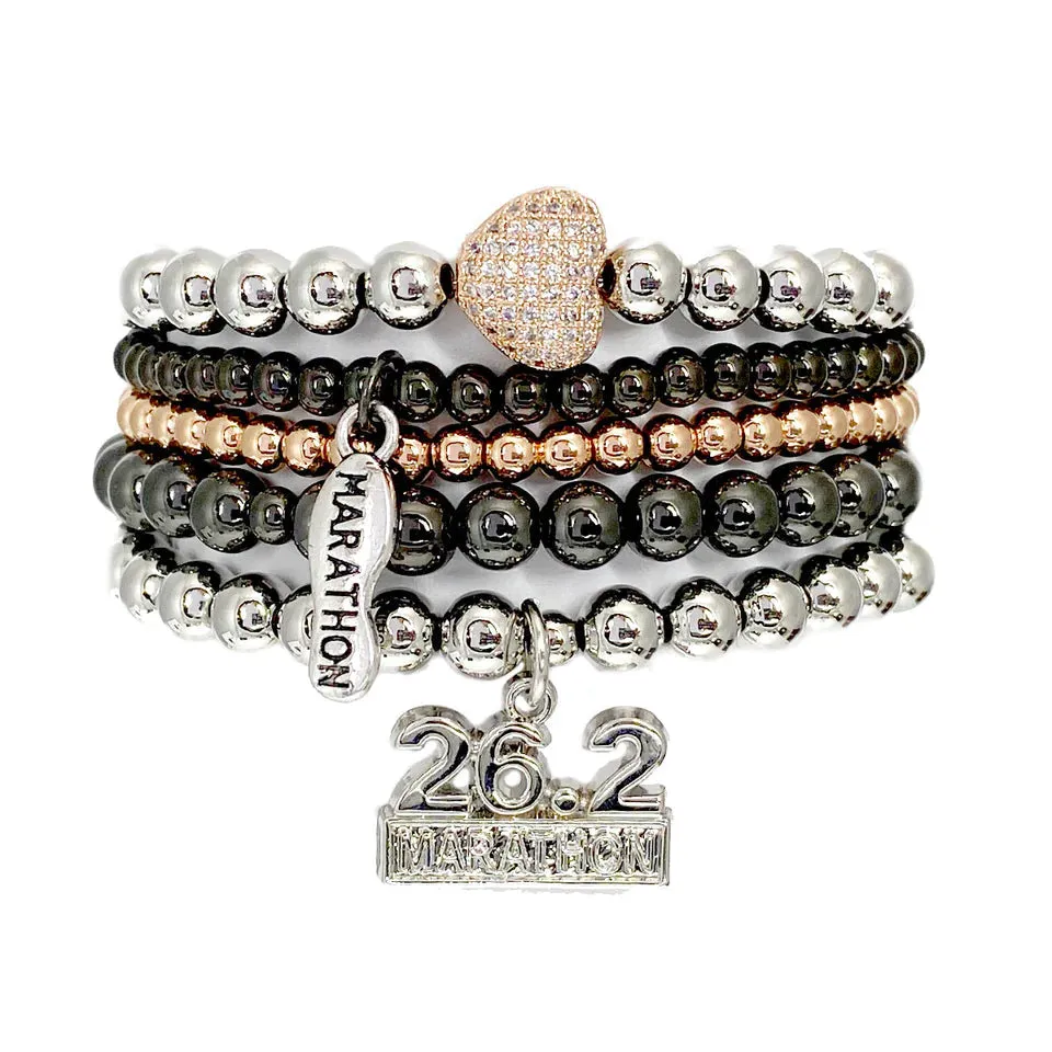 Marathon 26.2 Stack Of Beaded Bracelets