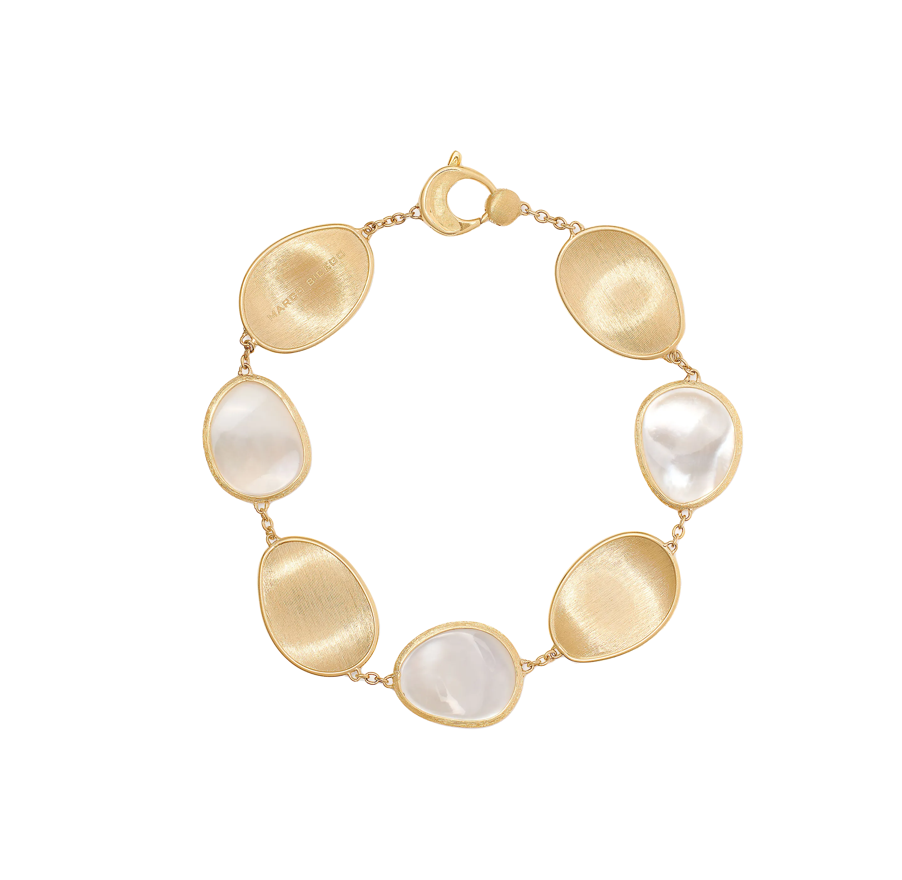 Marco Bicego Lunaria Yellow Gold Mother of Pearl Station Bracelet