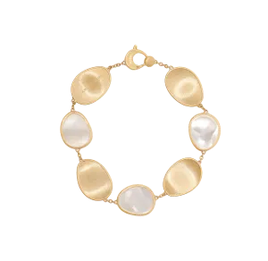 Marco Bicego Lunaria Yellow Gold Mother of Pearl Station Bracelet