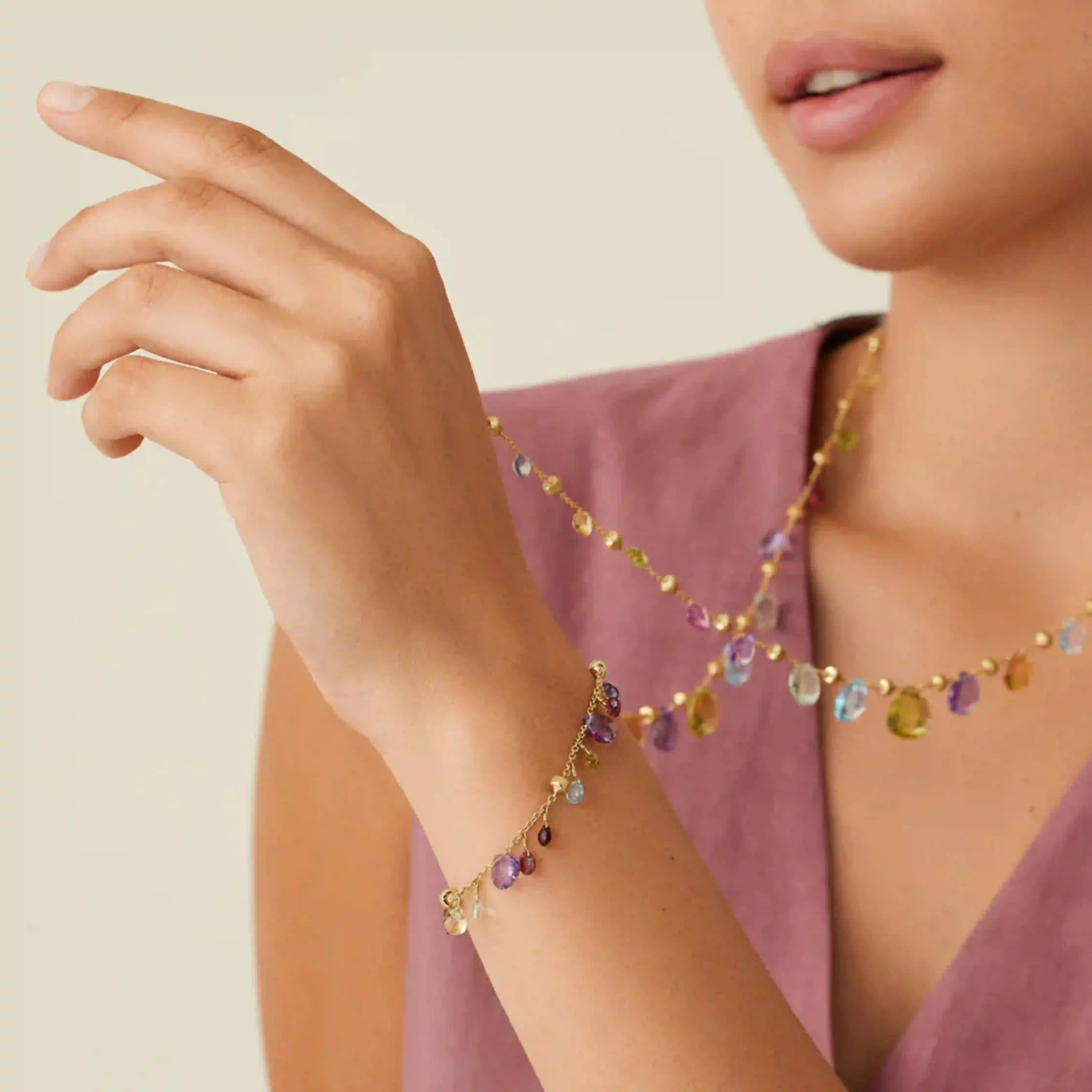Marco Bicego Paradise 18K Yellow Gold Single-Strand Gemstone Bracelet