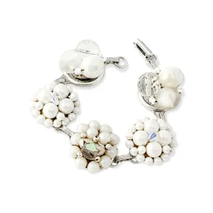 Matte Pearl Vintage Cluster Bracelet