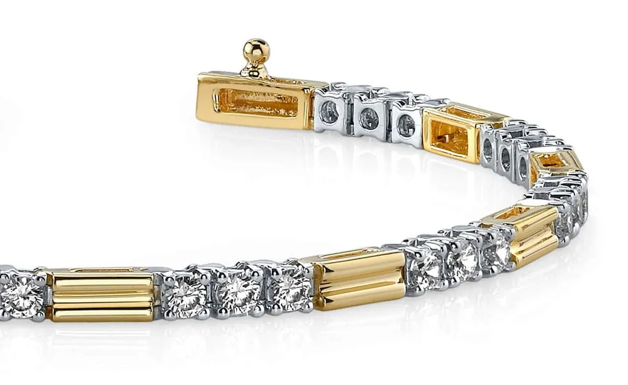 Memento Triple Diamond And Link Lab-Grown Diamond Bracelet with 2.25 ct.(finished) 2.75mm