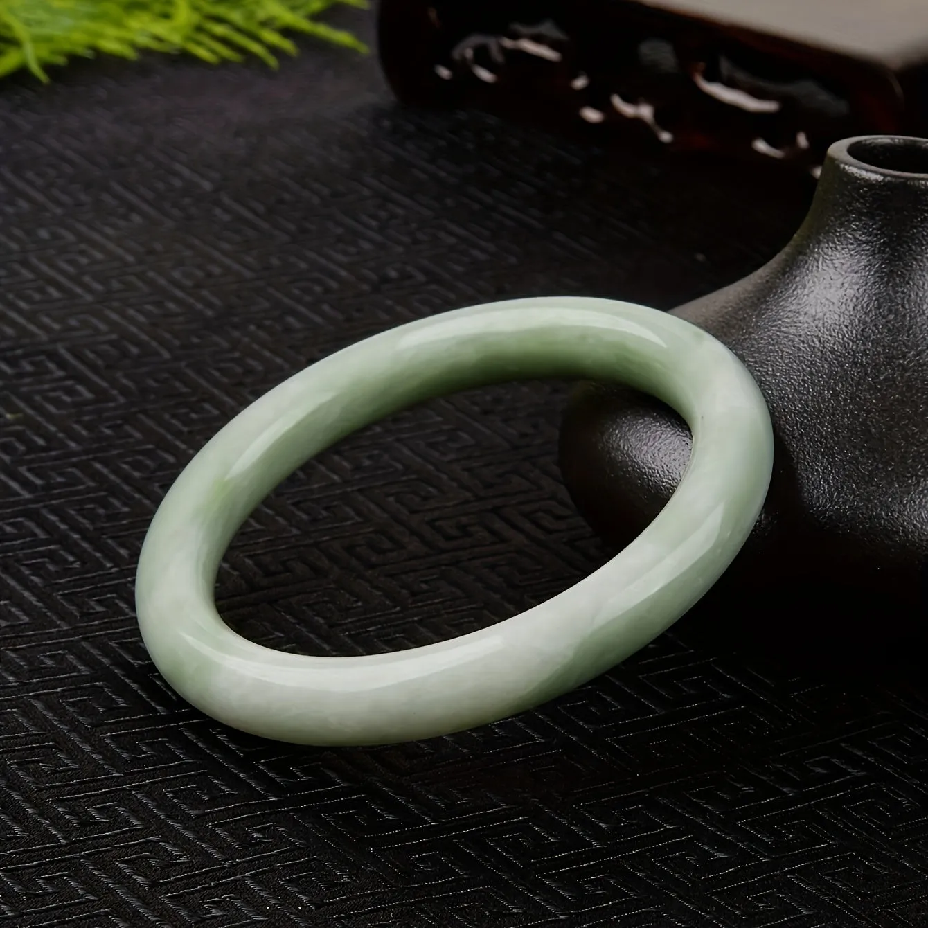 Men's Natural Jade Bangle, Girlfriend Gift