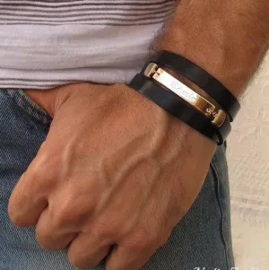 Mens Personalized Wrap Bracelet for him for husband