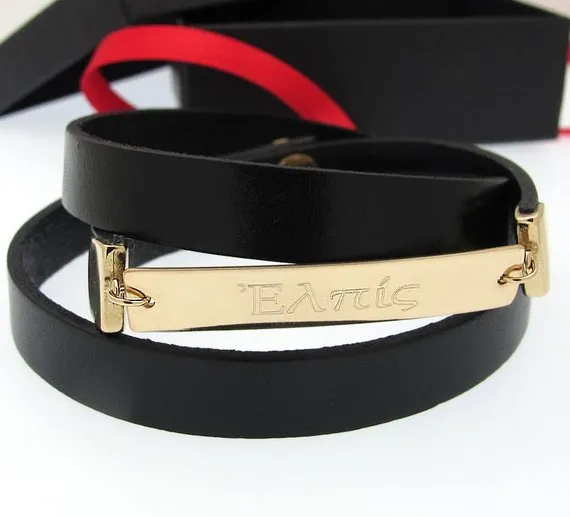 Mens Personalized Wrap Bracelet for him for husband