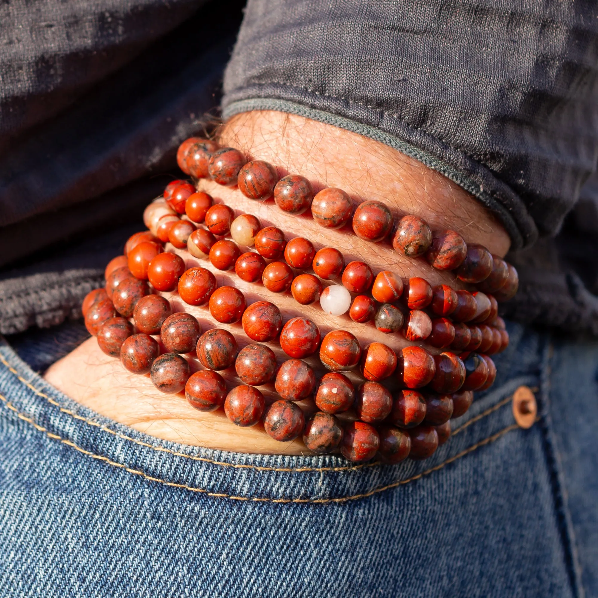 Men's Red Jasper Bracelets